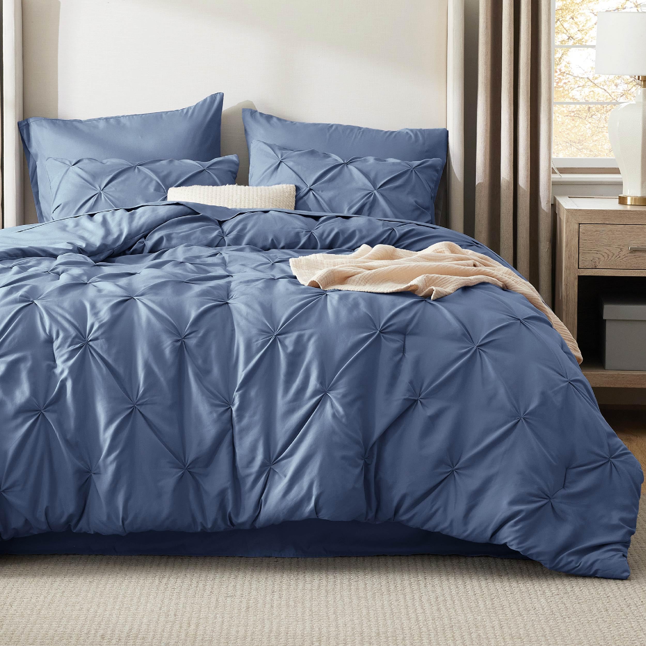 Foto 2 | Juego De Edredón Bedsure, Tamaño King, Azul Pizarra, 7 Piezas - Venta Internacional.