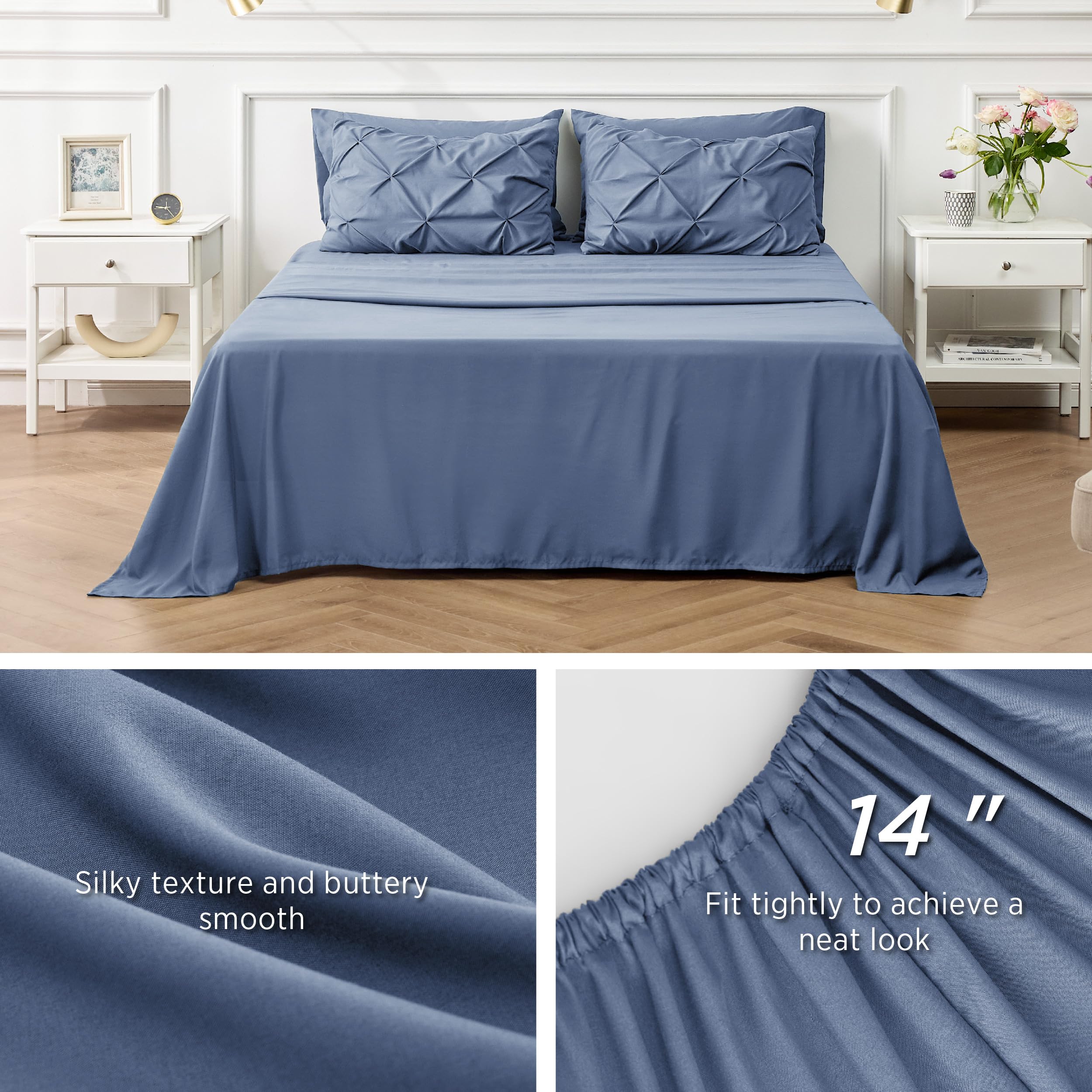 Foto 5 | Juego De Edredón Bedsure, Tamaño King, Azul Pizarra, 7 Piezas - Venta Internacional.