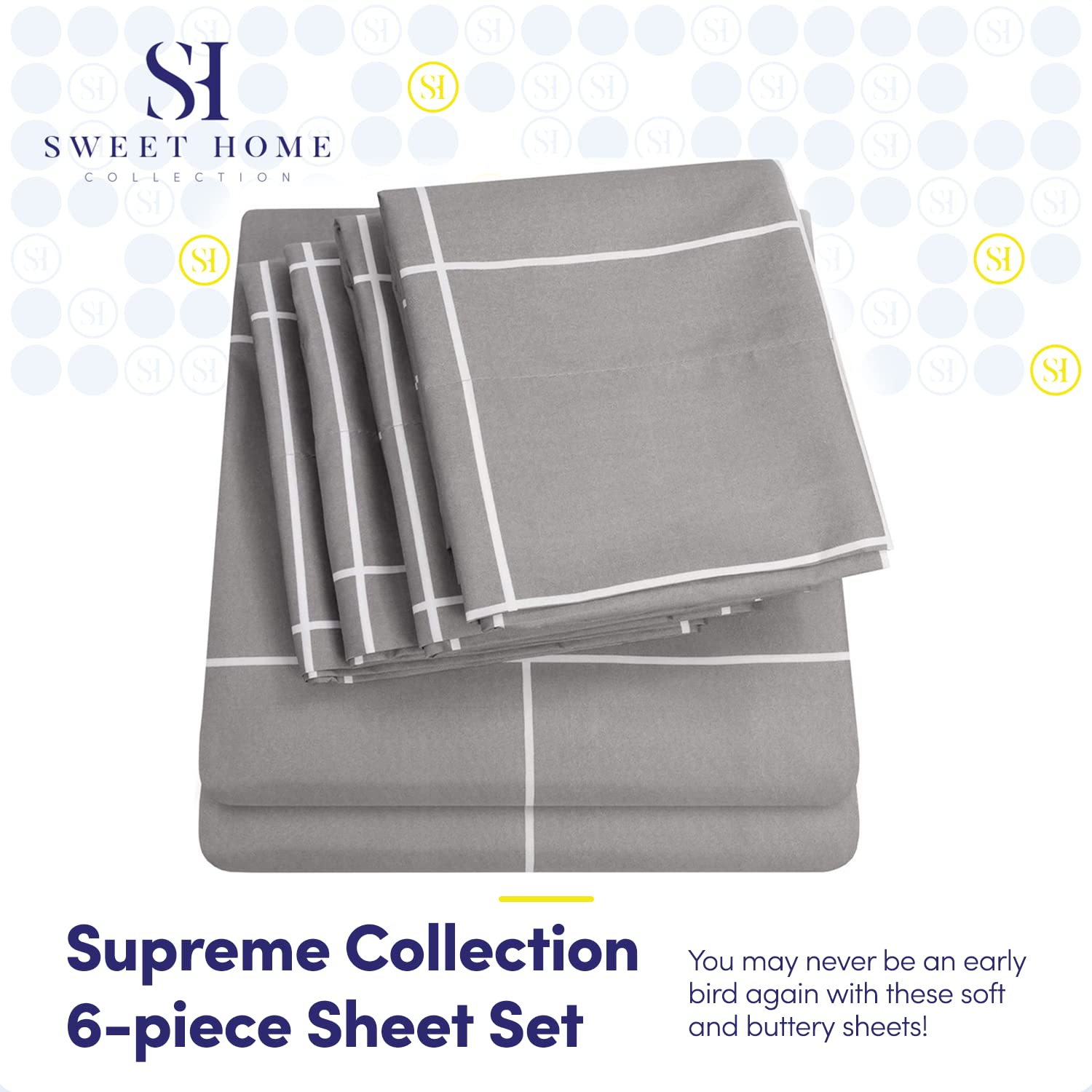 Foto 2 | Sábanas Sweet Home Collection 1500 Supreme King Grey - Venta Internacional.