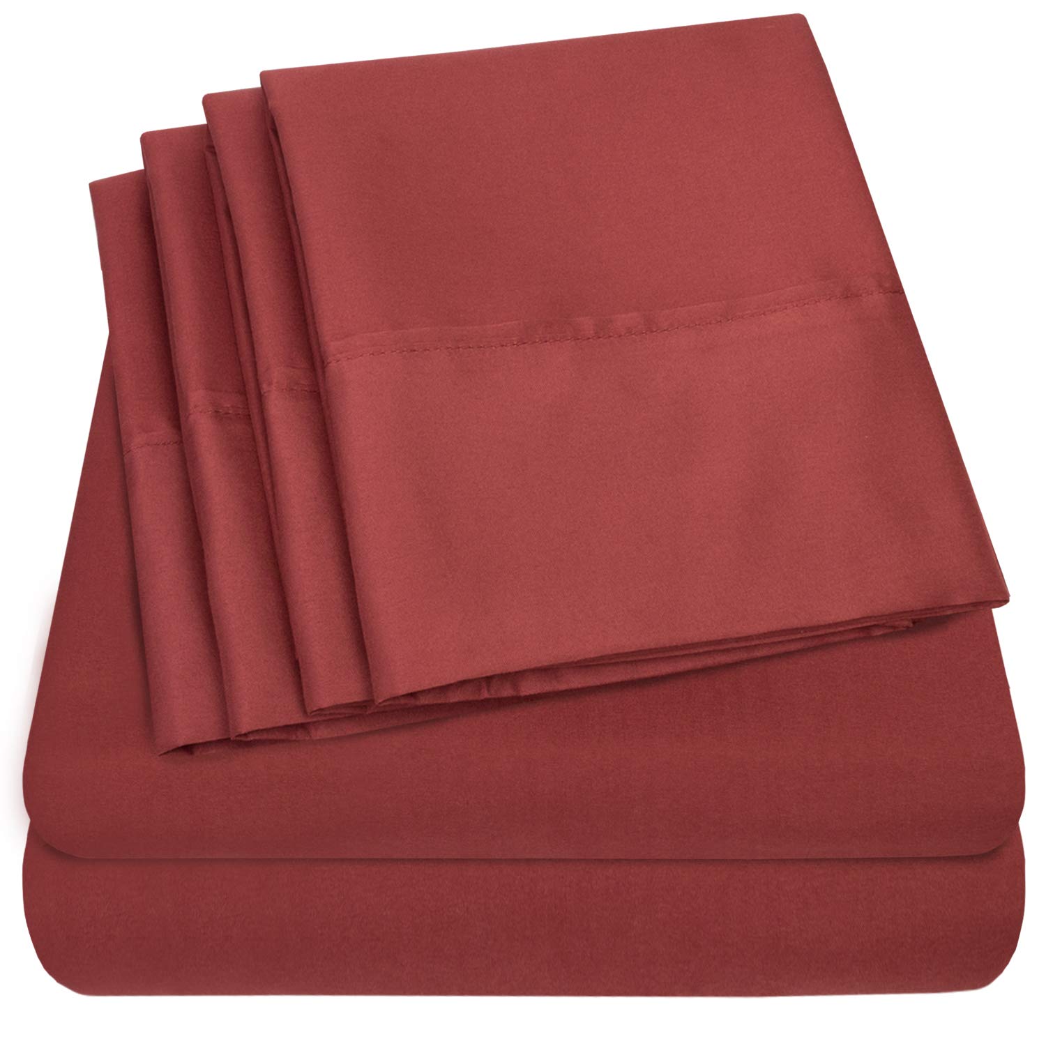 Foto 1 | Juego De Sábanas Sweet Home Collection Supreme 1500 Burgundy Queen - Venta Internacional.