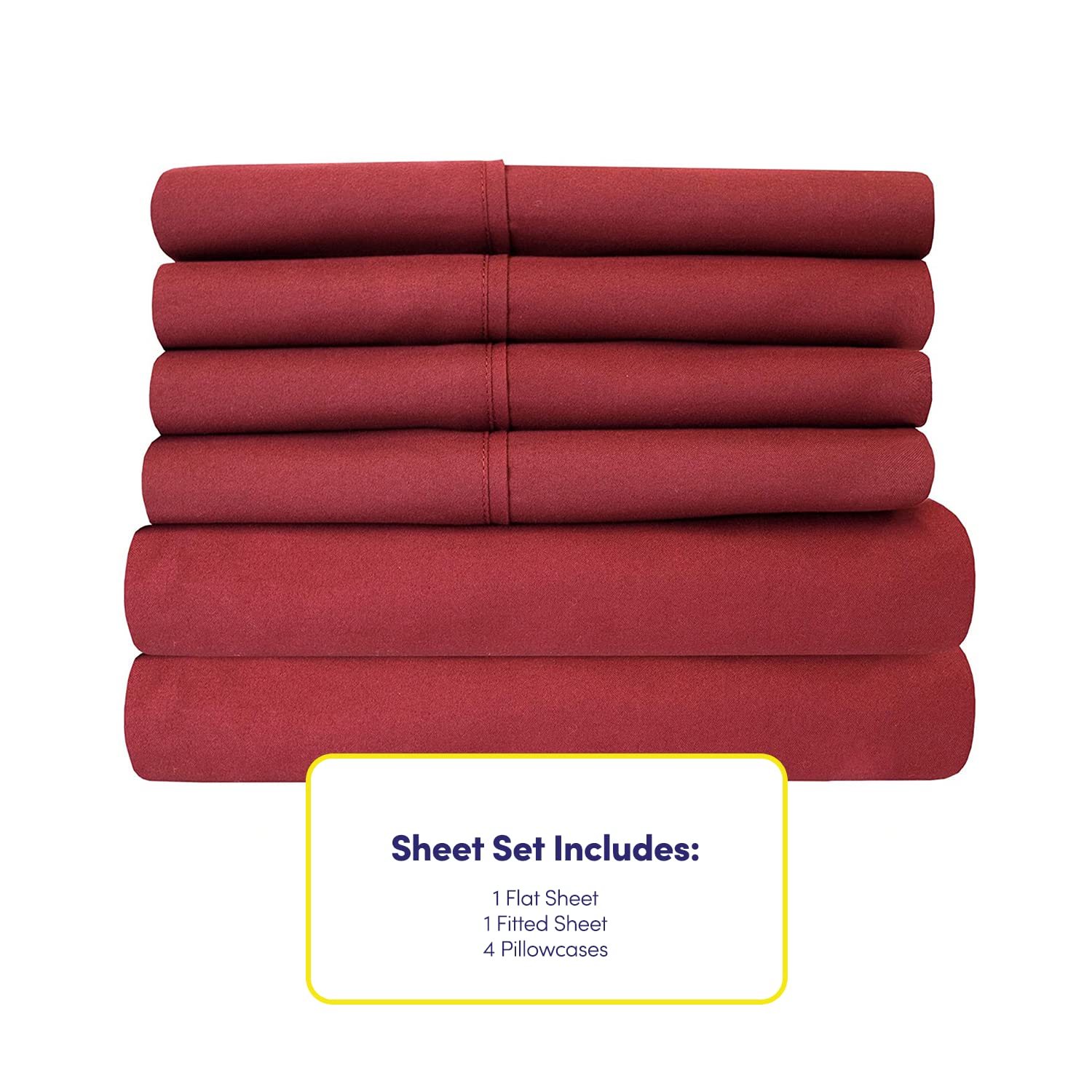 Foto 5 pulgar | Juego De Sábanas Sweet Home Collection Supreme 1500 Burgundy Queen - Venta Internacional.