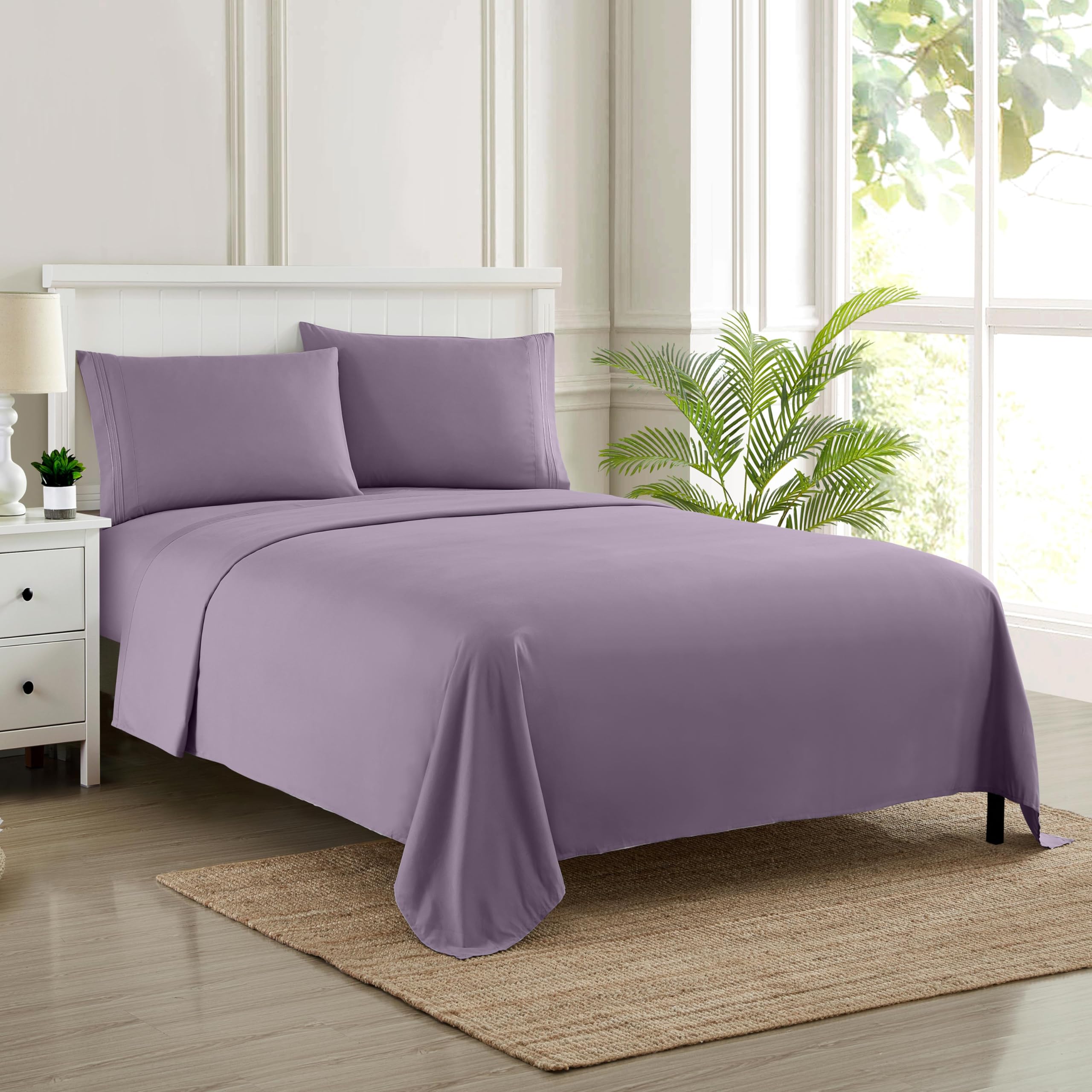 Juego De Sábanas Sweet Home Collection 1800 Supreme Twin Xl Plum - Venta Internacional.