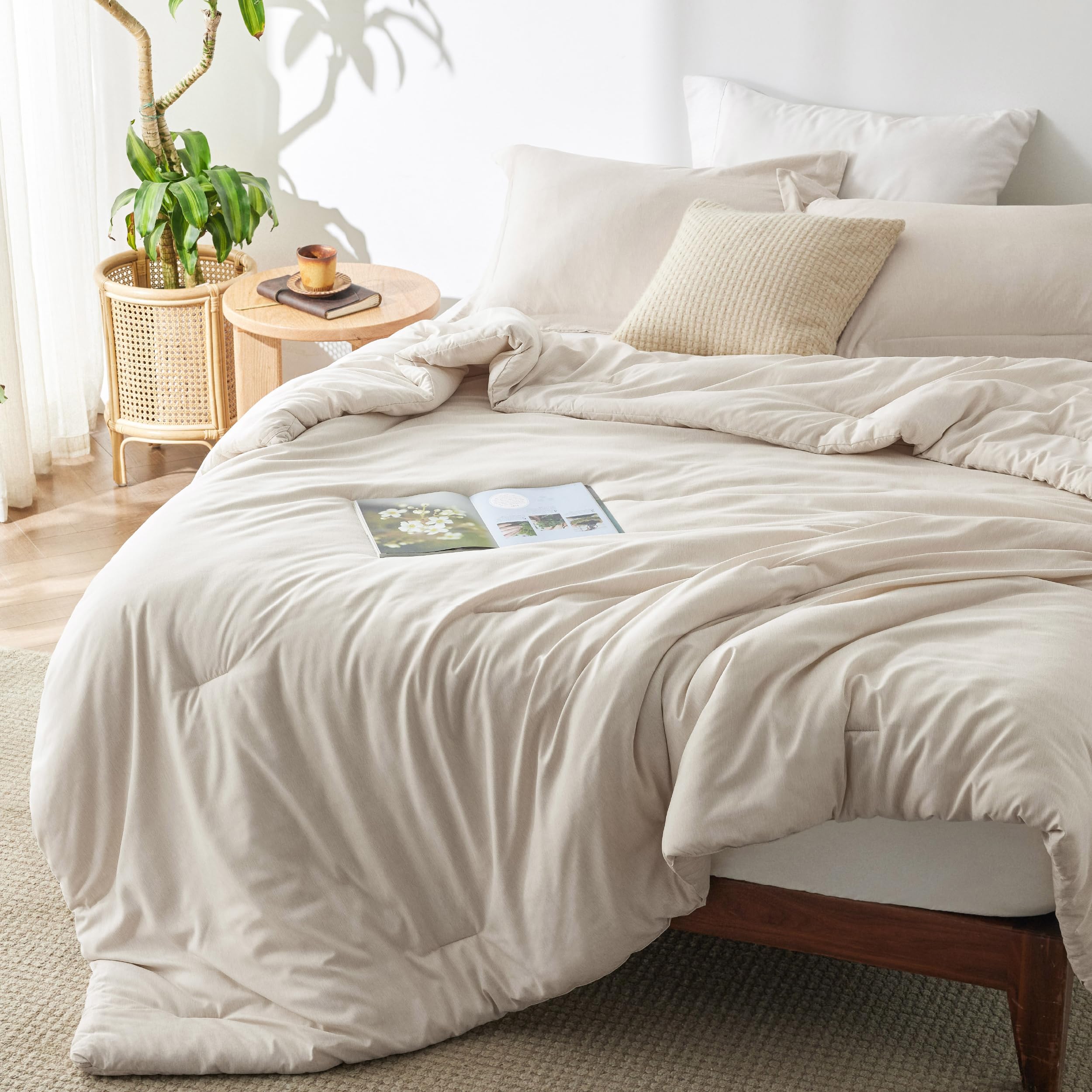 Juego De Edredón Bedsure Extragrande King Beige, 3 Piezas - Venta Internacional.