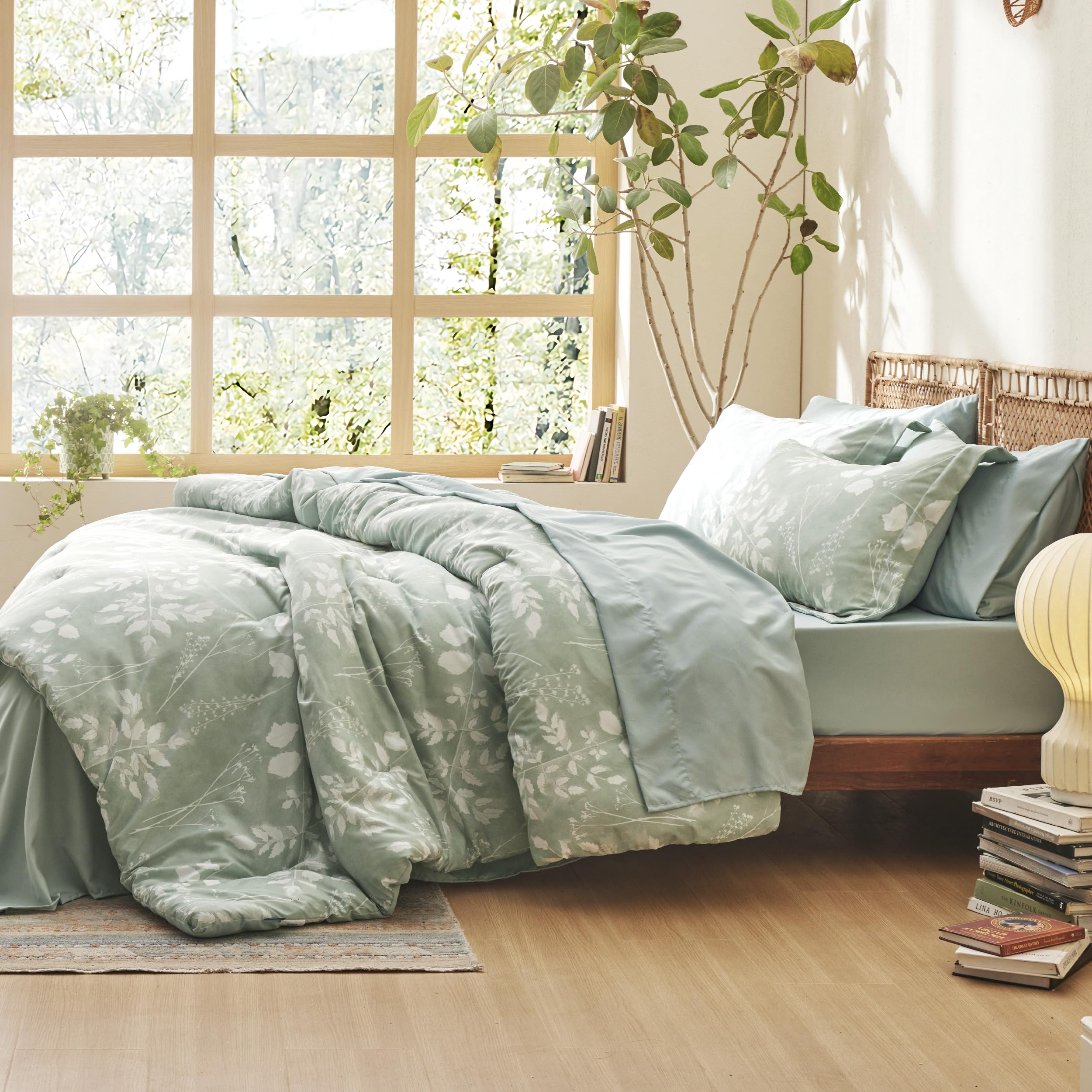Foto 7 pulgar | Juego de Edredón Bedsure King Size 7 Piezas con Estampado Floral Verde -Venta Internacional