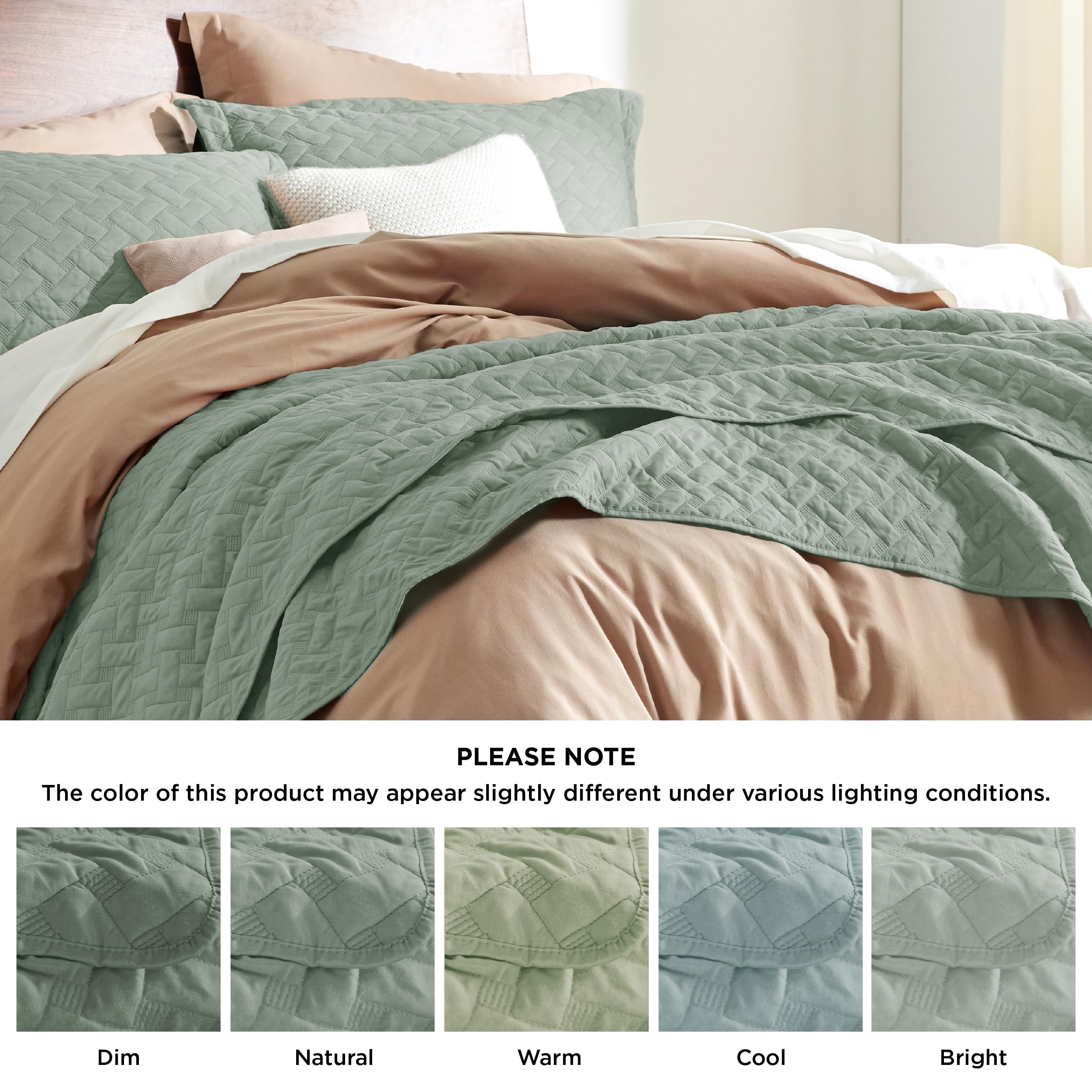 Foto 8 pulgar | Colchas Ligeras Quilt Bedsure Queen Size Verde Salvia - Venta Internacional