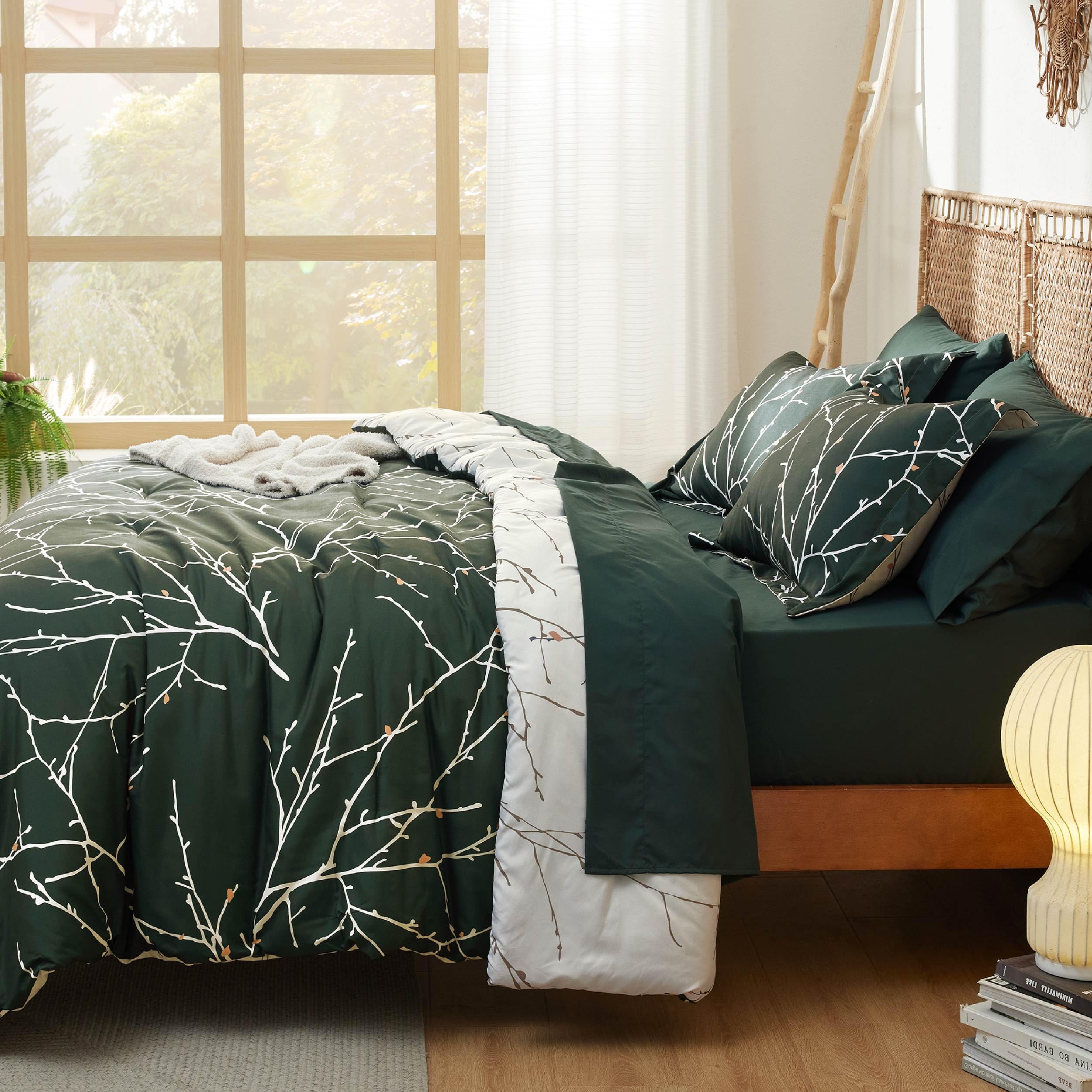 Foto 6 | Juego de Edredón Bedsure Queen Floral Green 7 Piezas - Venta Internacional
