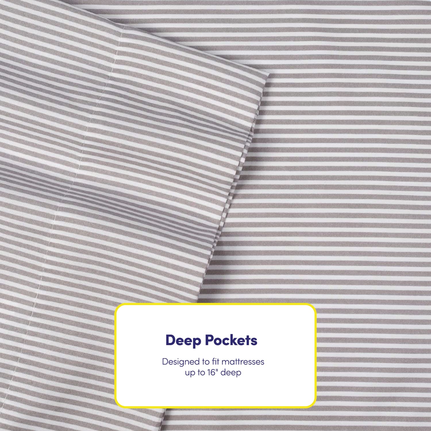 Foto 5 | Juego De Sábanas Sweet Home Collection Queen Stripe, 6 Piezas, Gris - Venta Internacional.