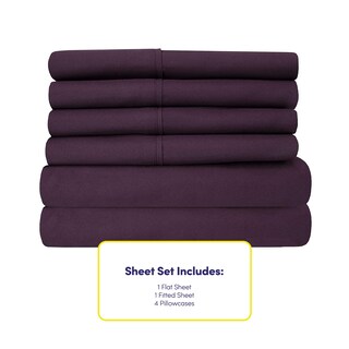 Foto 4 | Juego De Sábanas Sweet Home Collection 1500 Supreme Purple Rv Short Queen - Venta Internacional.