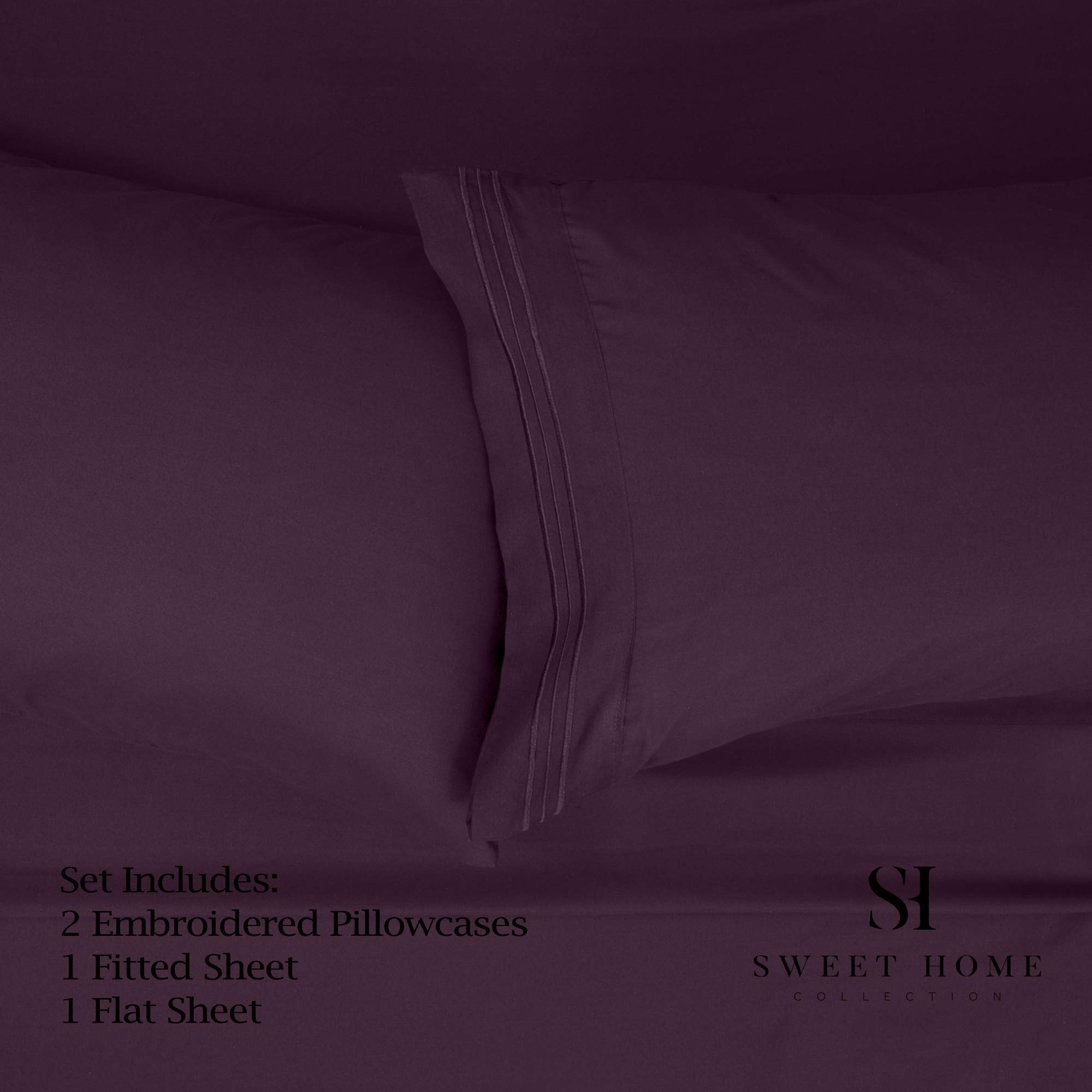 Foto 3 pulgar | Juego De Sábanas Sweet Home Collection 1500 Supreme Full Purple - Venta Internacional.