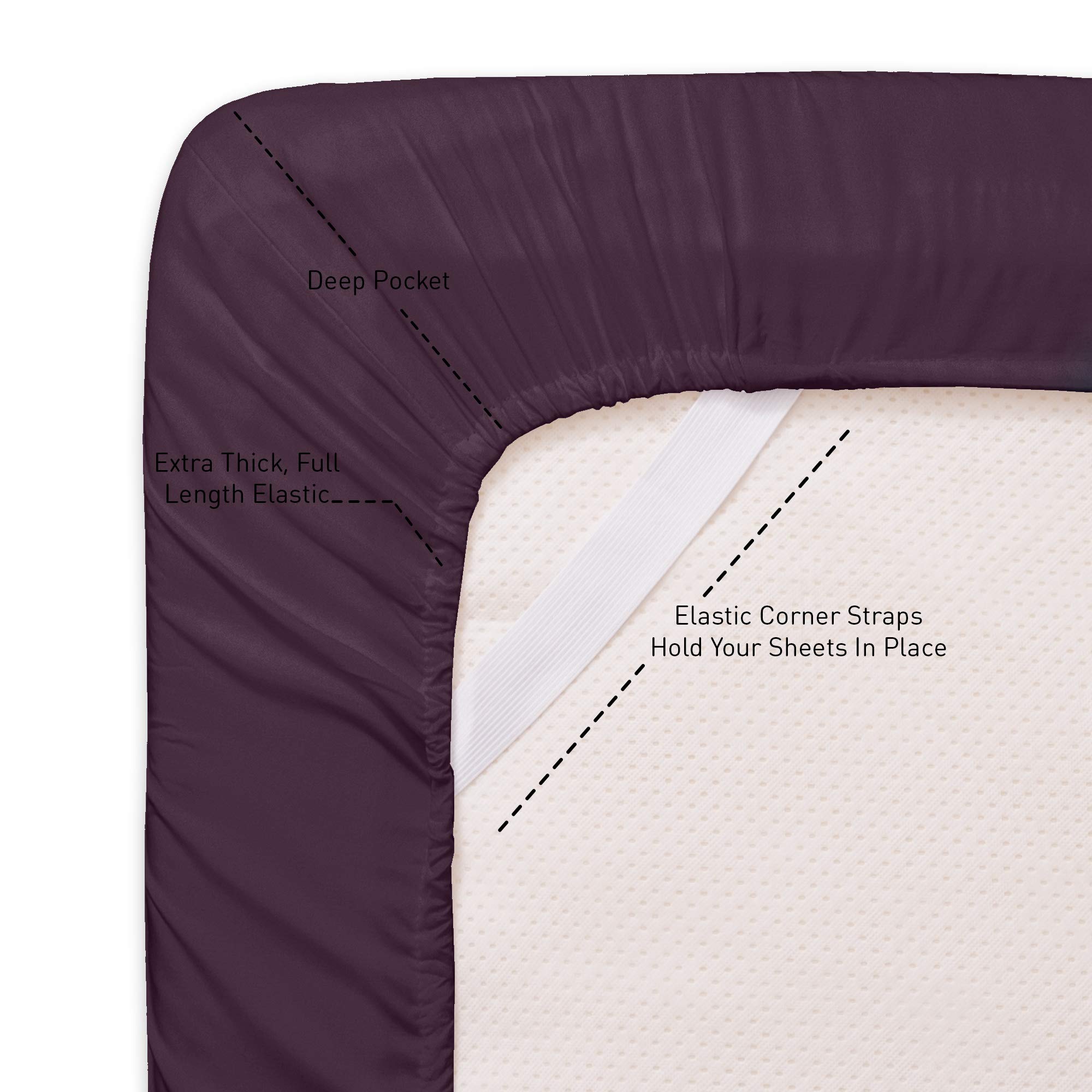 Foto 4 pulgar | Juego De Sábanas Sweet Home Collection 1500 Supreme Full Purple - Venta Internacional.