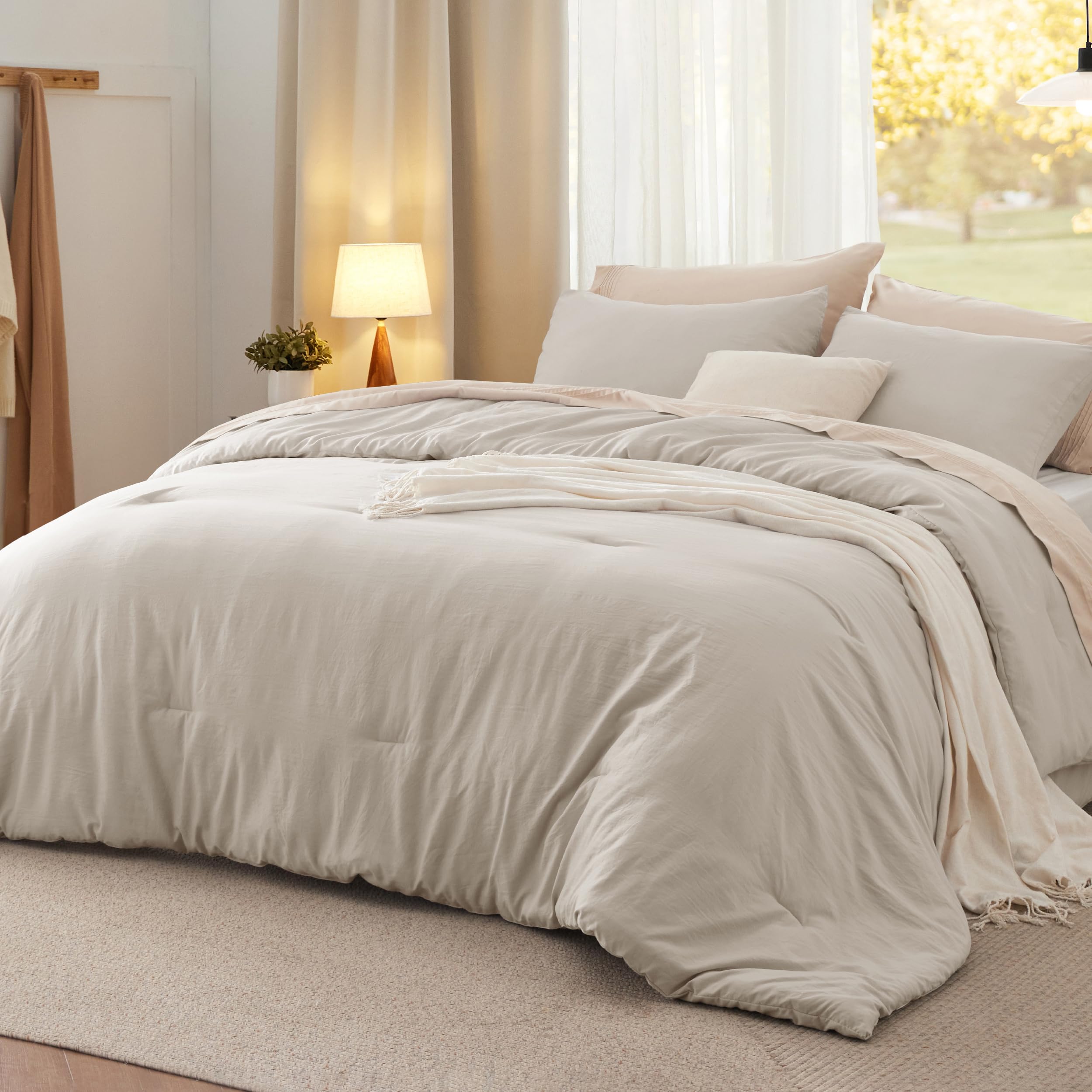 Juego de Edredón Bedsure Queen Lino 3 Piezas - Venta Internacional