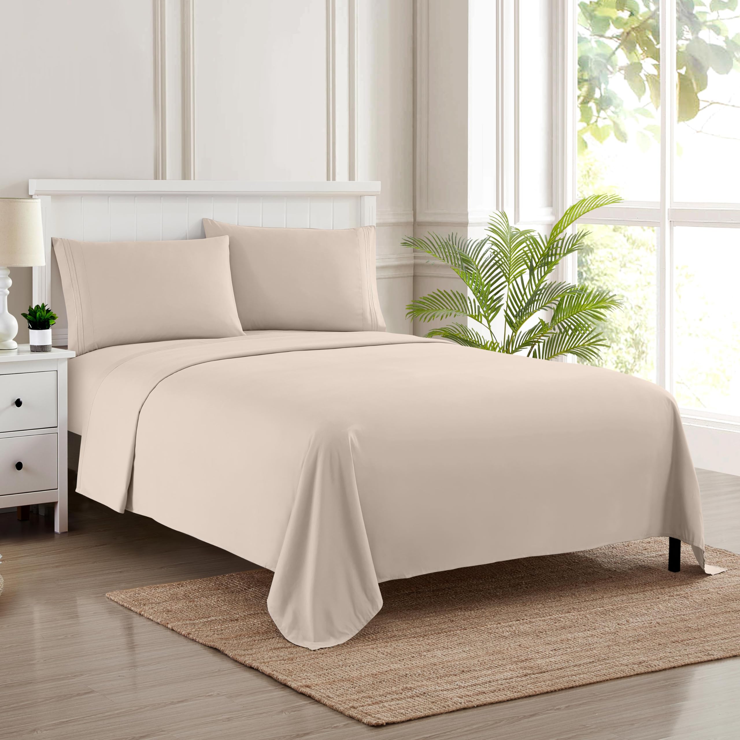 Foto 2 pulgar | Sábanas Sweet Home Collection Supreme King Beige - Venta Internacional.