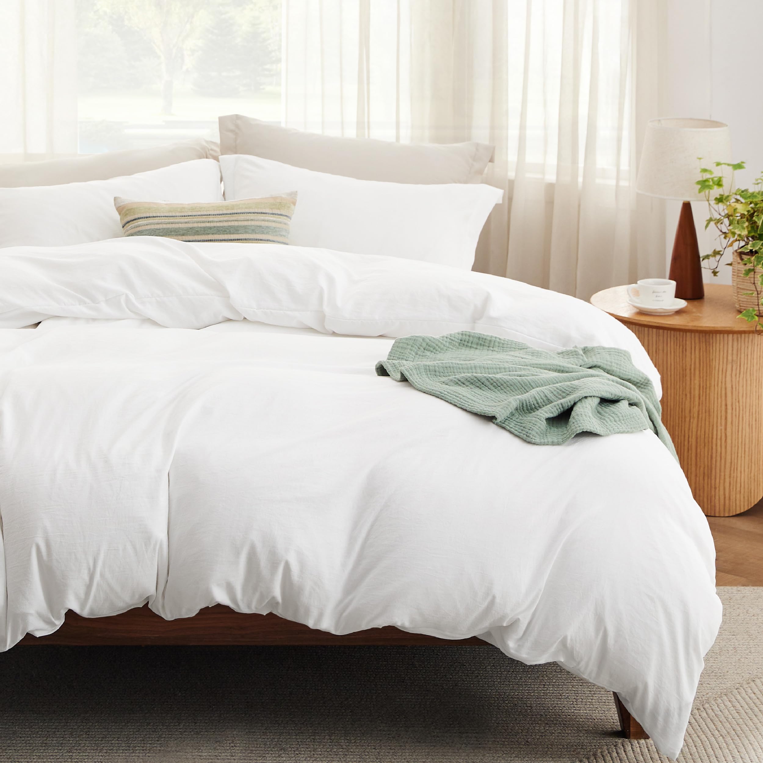 Juego De Cama Bedsure California King Size, Funda De Edredón Blanca - Venta Internacional.