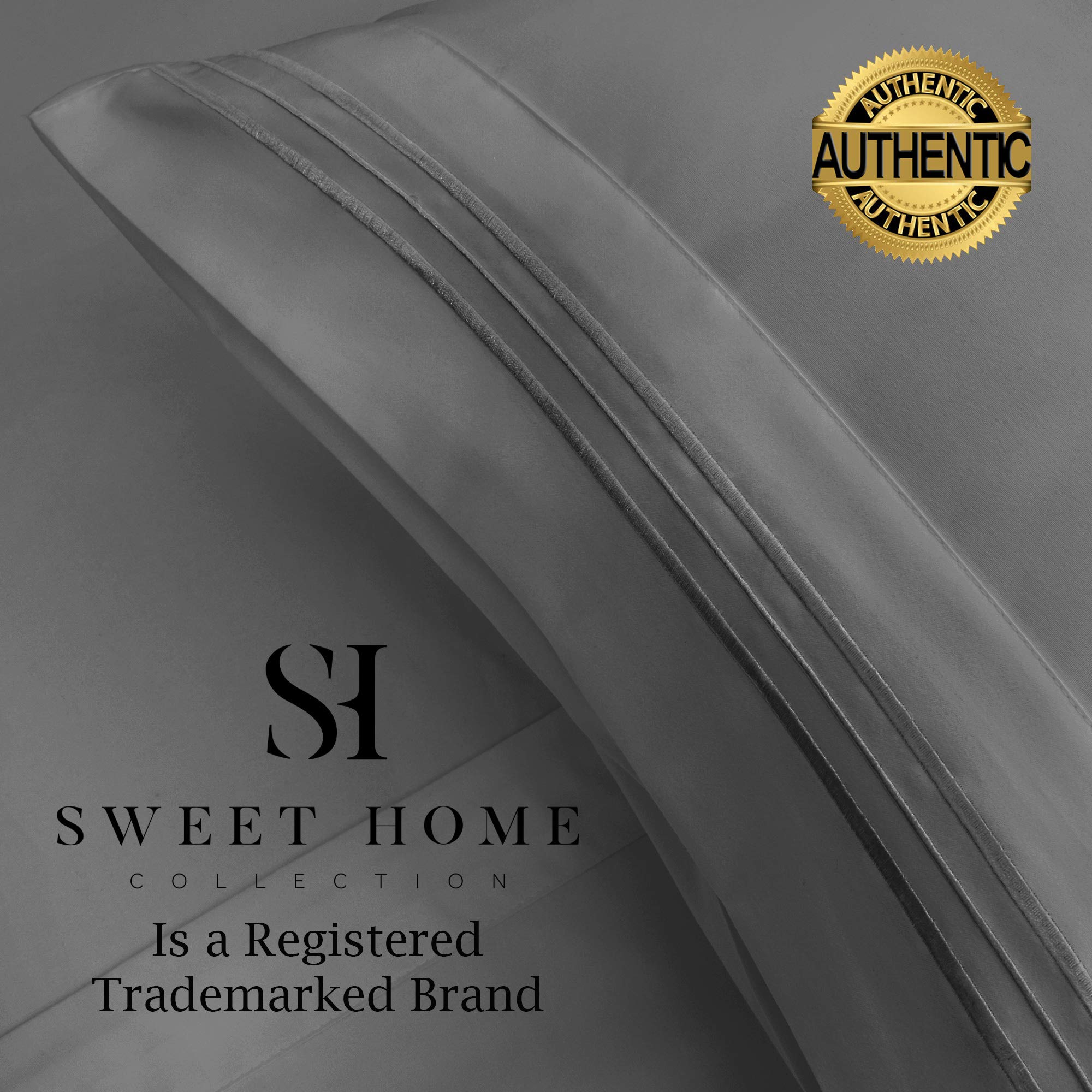 Foto 4 | Juego De Sábanas Sweet Home Collection 1500 Supreme Cal King Grey - Venta Internacional.