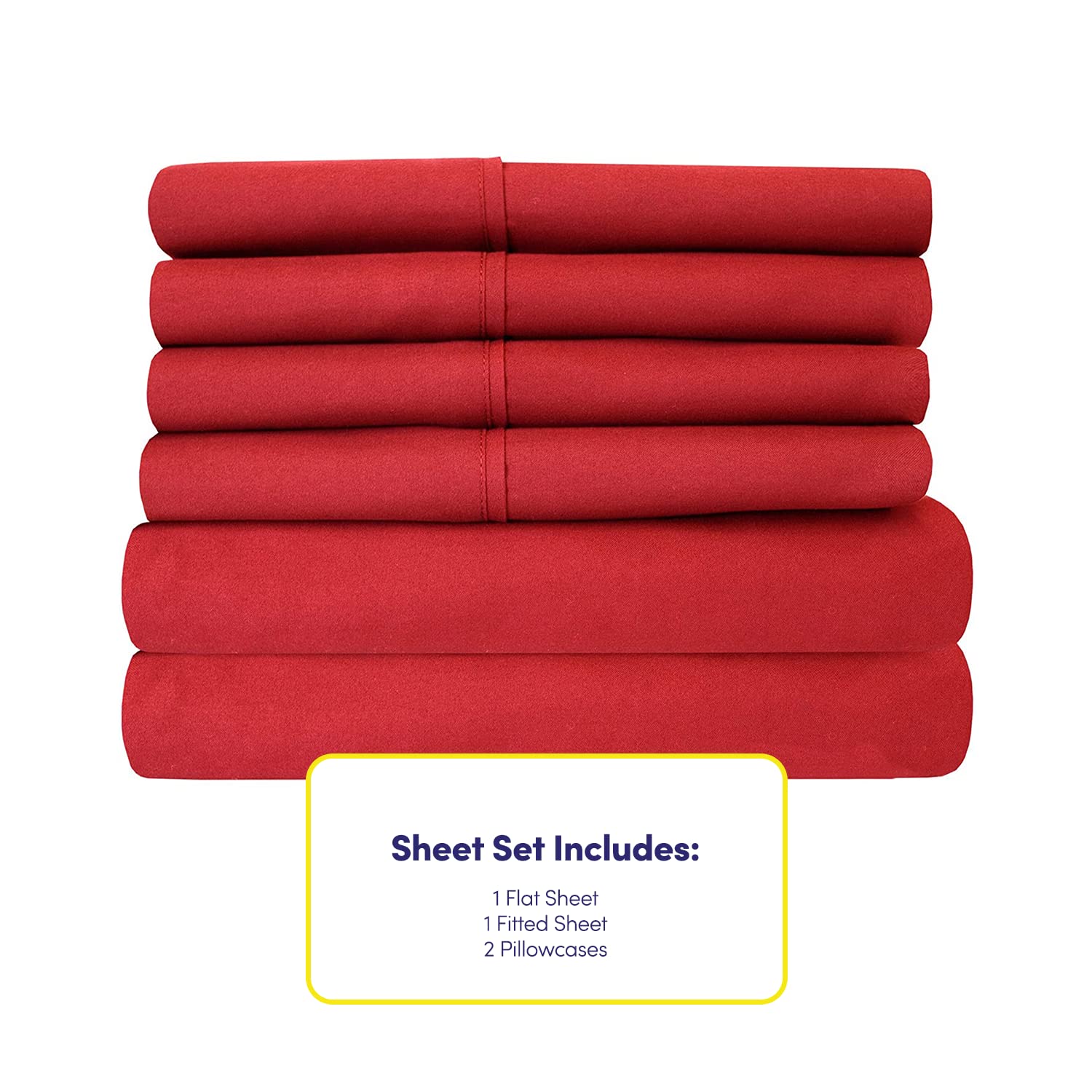 Foto 5 pulgar | Sábanas Sweet Home Collection Twin Xl 1500 Supreme Red - Venta Internacional.