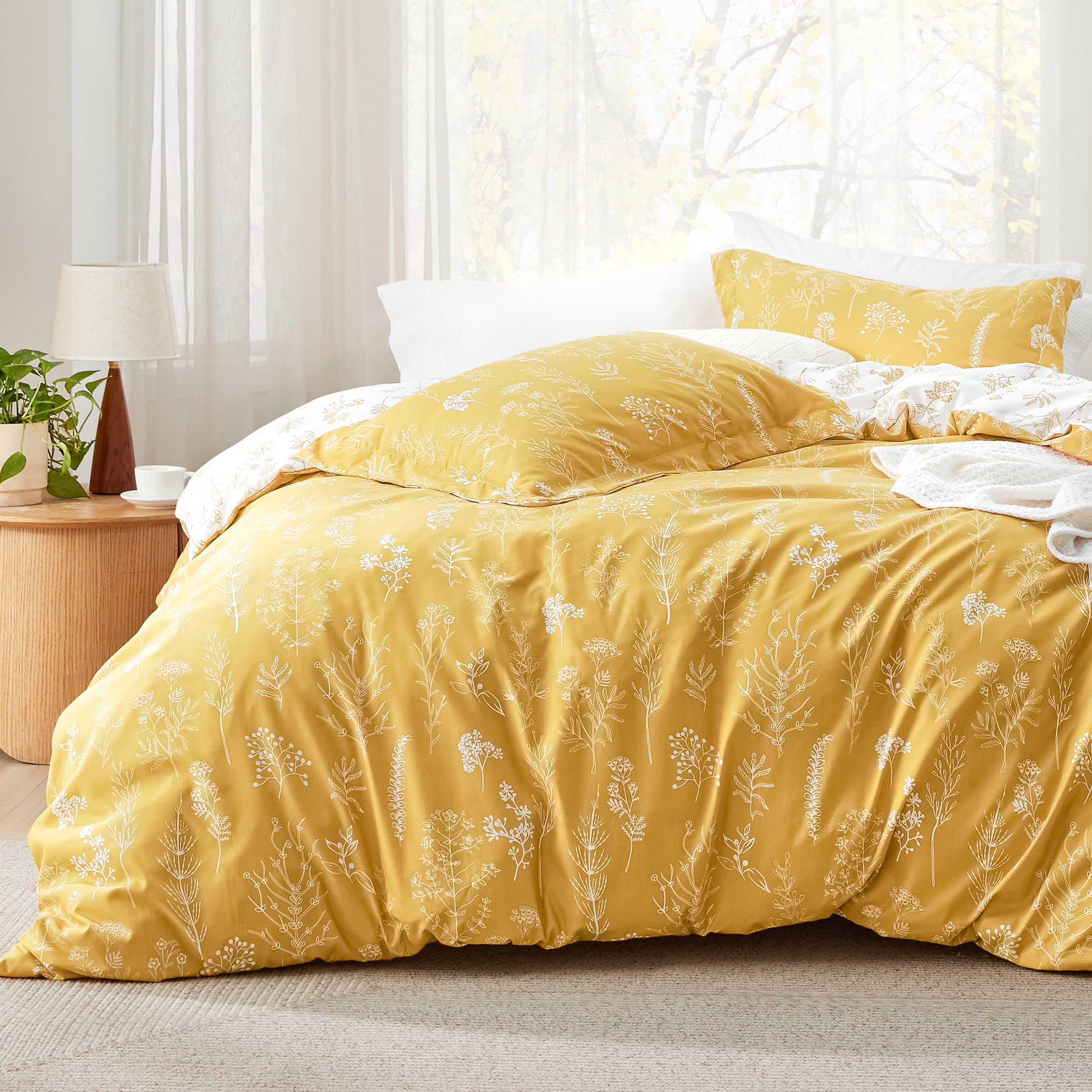 Foto 2 | Juego de Edredón Bedsure King Yellow con 1 Edredón y 2 Fundas de Almohada - Venta Internacional