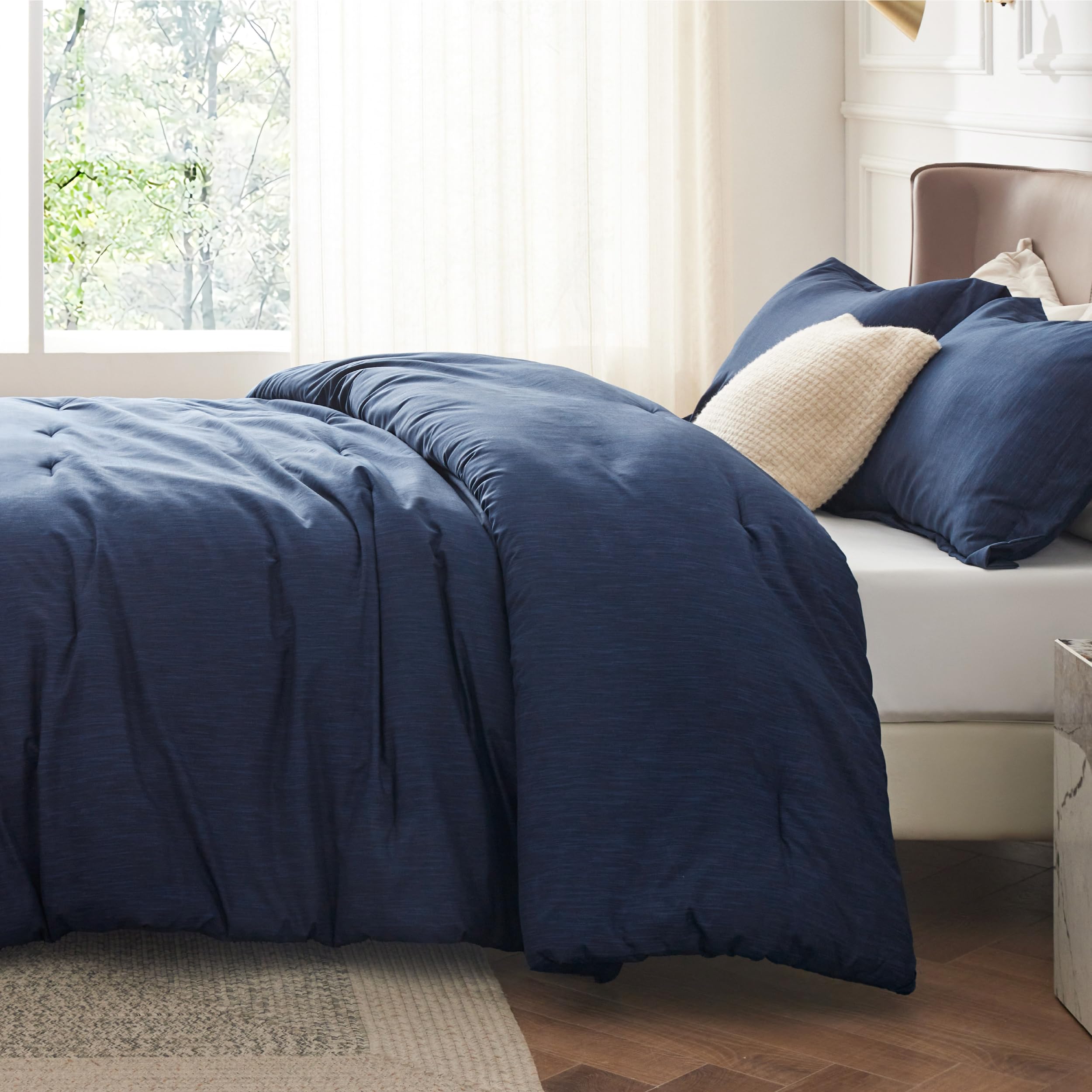 Foto 6 pulgar | Juego de Edredón Bedsure California King Navy All Seasons - Venta Internacional