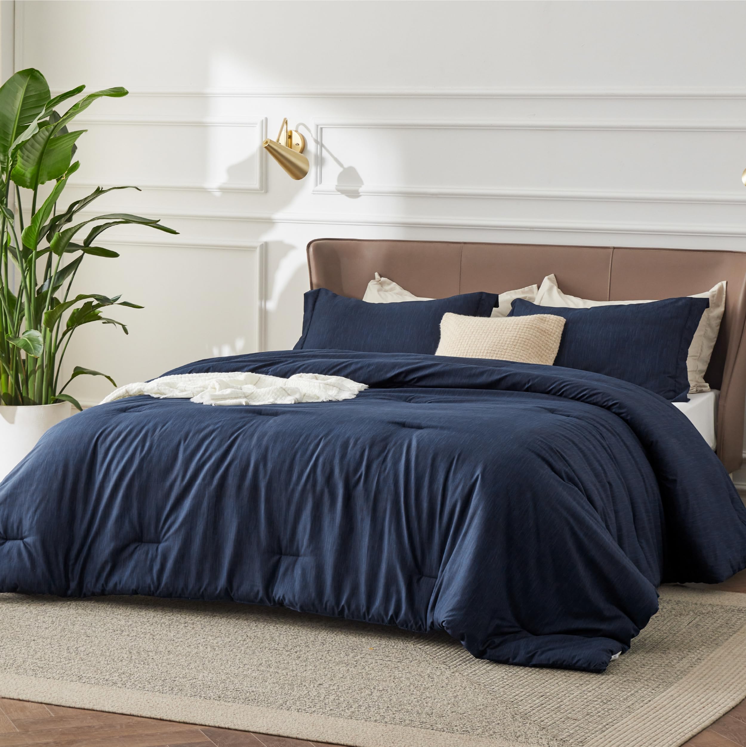 Foto 7 pulgar | Juego de Edredón Bedsure California King Navy All Seasons - Venta Internacional