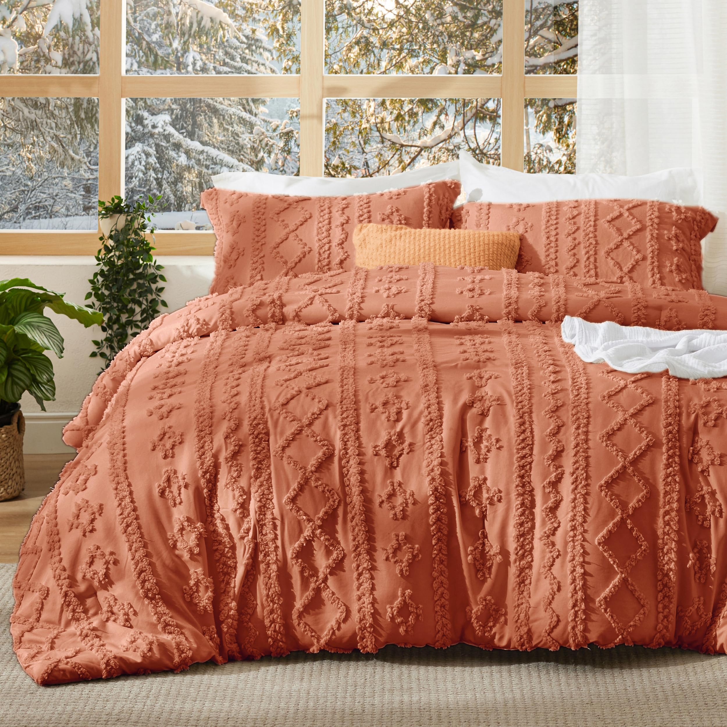 Juego de Edredón Queen Bedsure Terracota - Venta Internacional