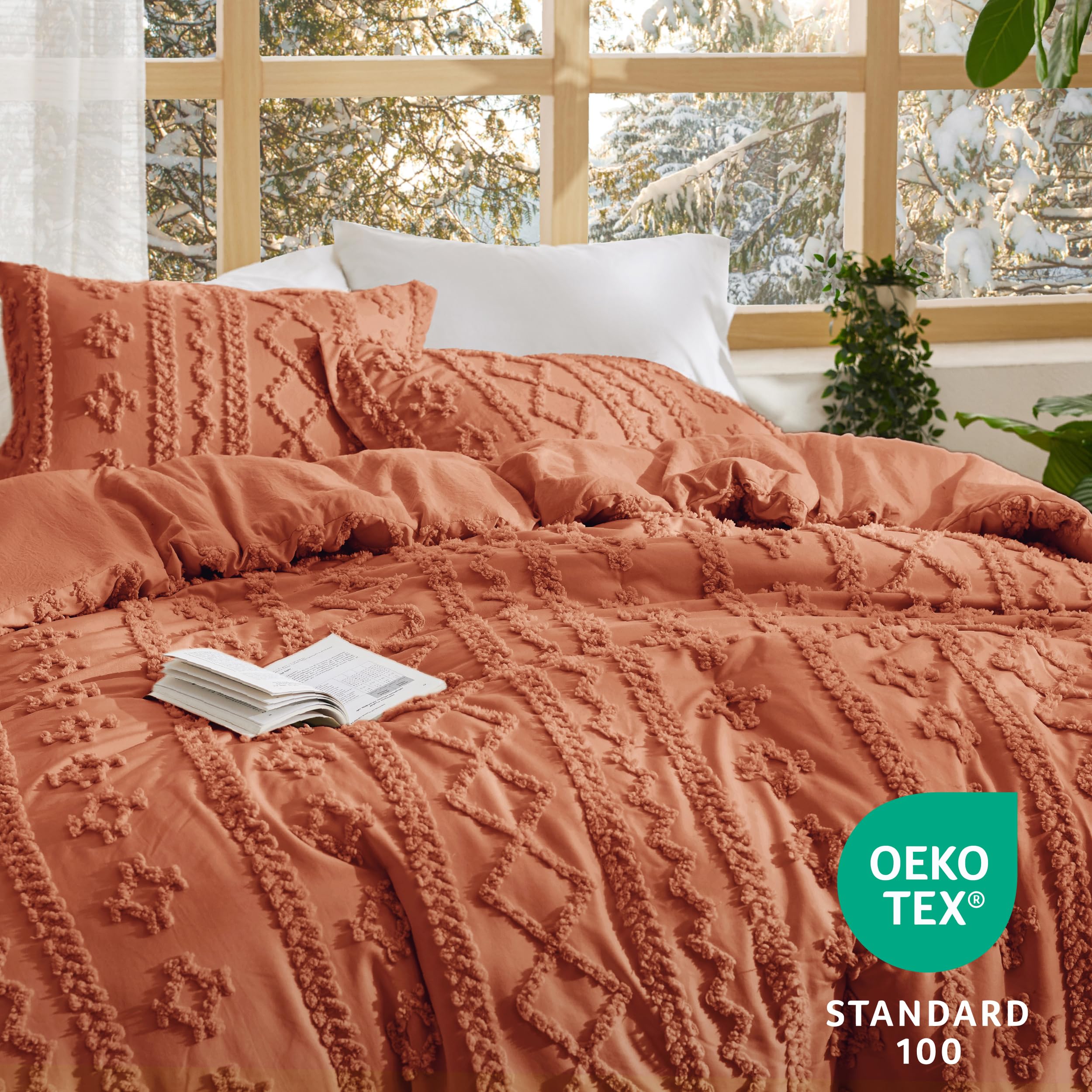 Foto 3 | Juego de Edredón Queen Bedsure Terracota - Venta Internacional