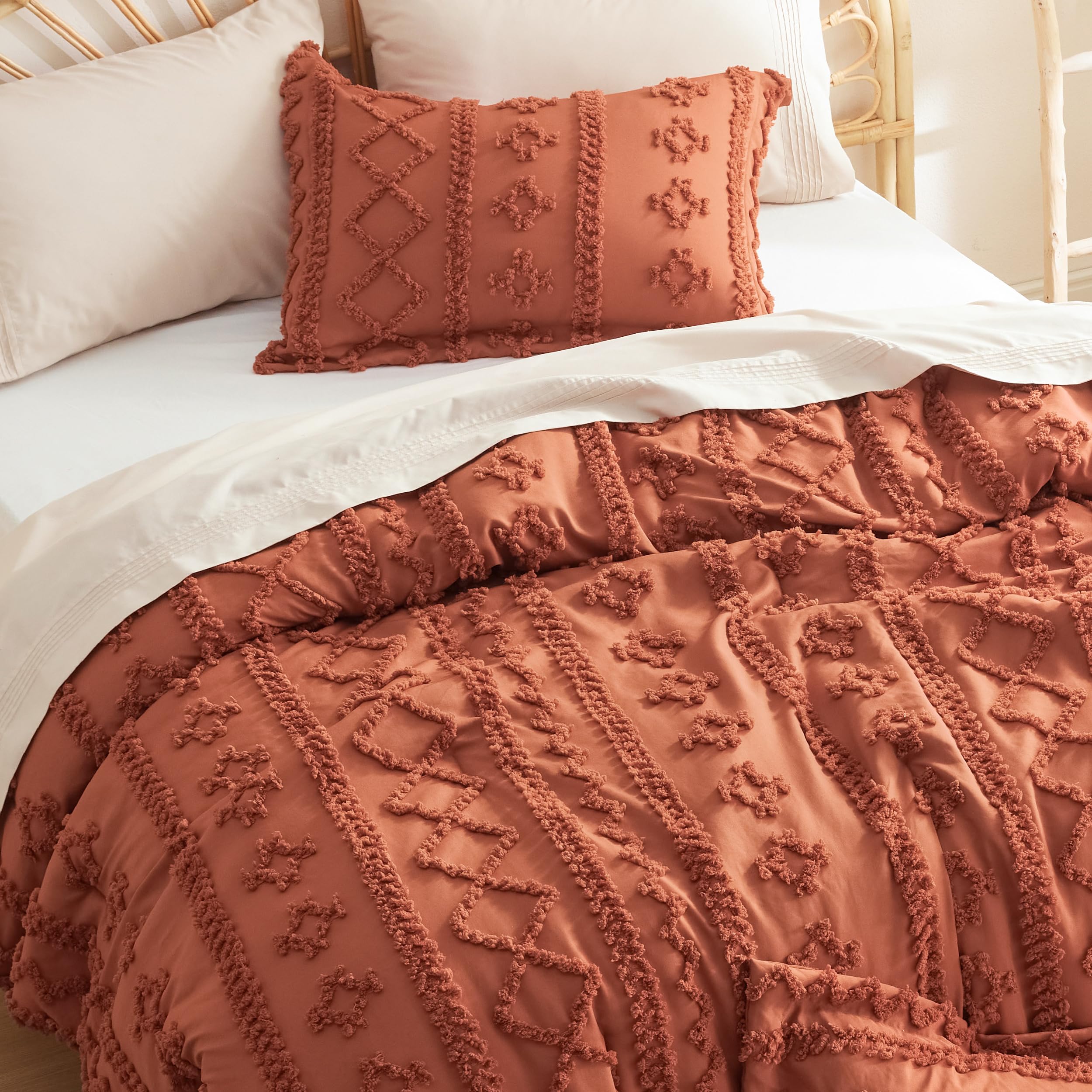 Foto 5 | Juego de Edredón Queen Bedsure Terracota - Venta Internacional