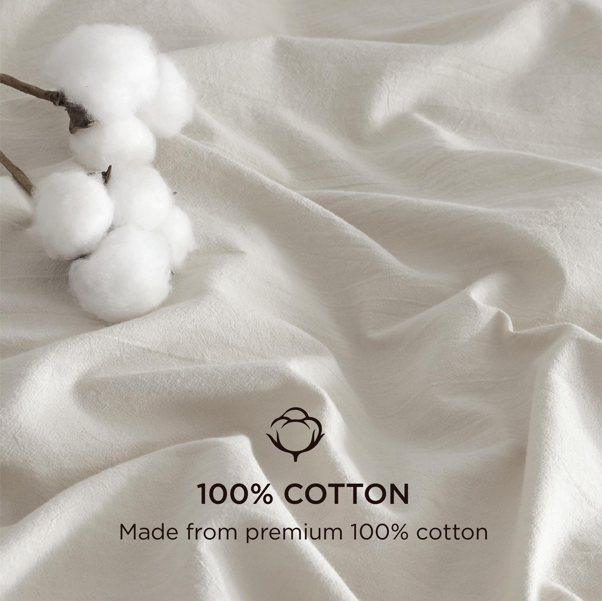Foto 3 | Funda de Edredón Para Cama de Algodón Lavado A La Piedra Gris Queen - Venta Internacional