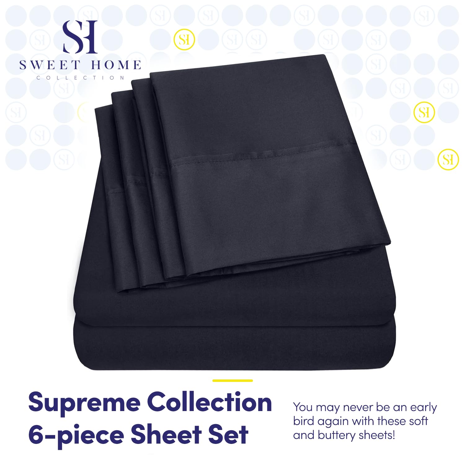 Foto 3 pulgar | Sábanas Sweet Home Collection 1500 Supreme Full Navy - Venta Internacional.