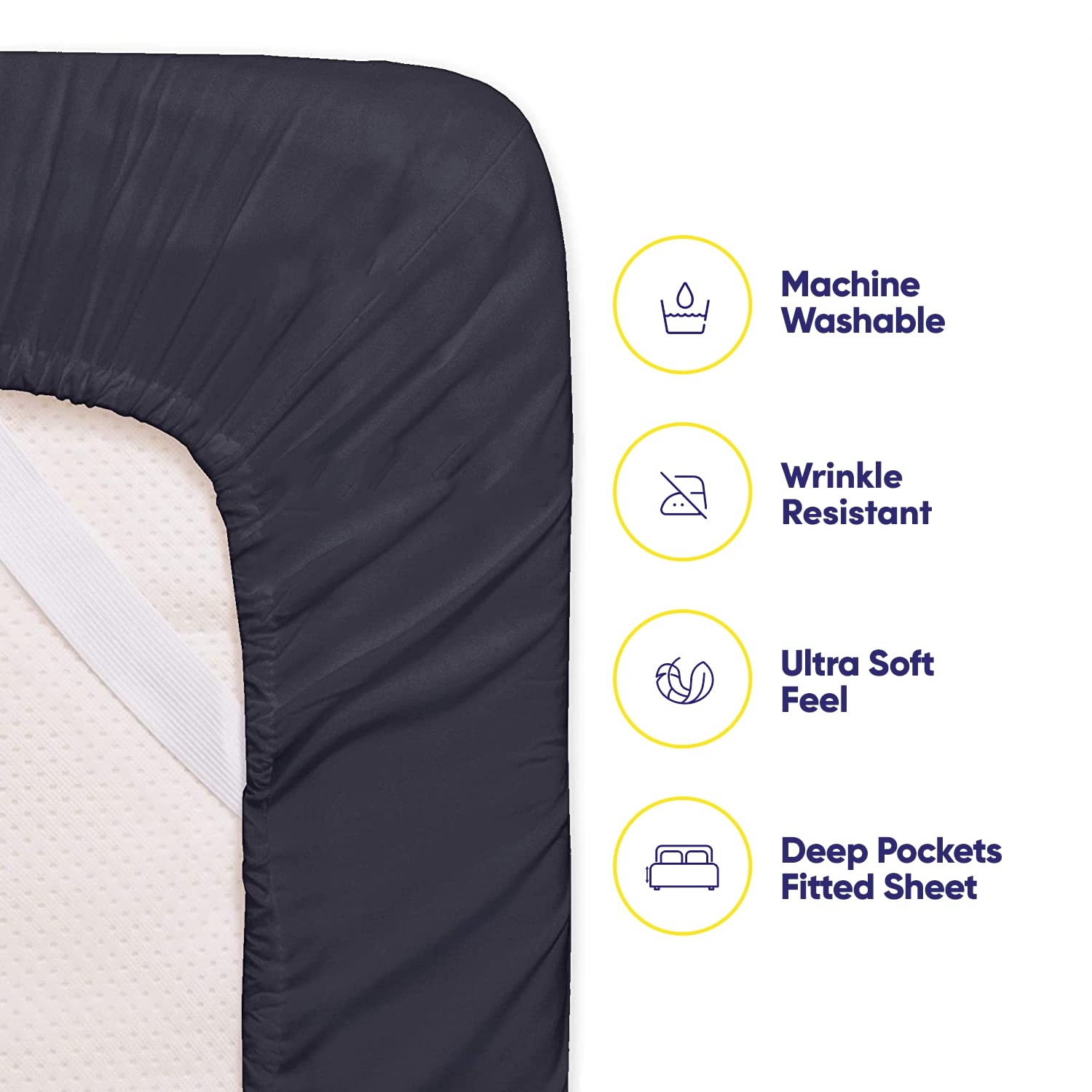 Foto 4 pulgar | Sábanas Sweet Home Collection 1500 Supreme Full Navy - Venta Internacional.