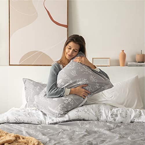 Foto 4 pulgar | Juego de Edredón Bedsure Tamaño Completo Gris con Estampado Floral - Venta Internacional