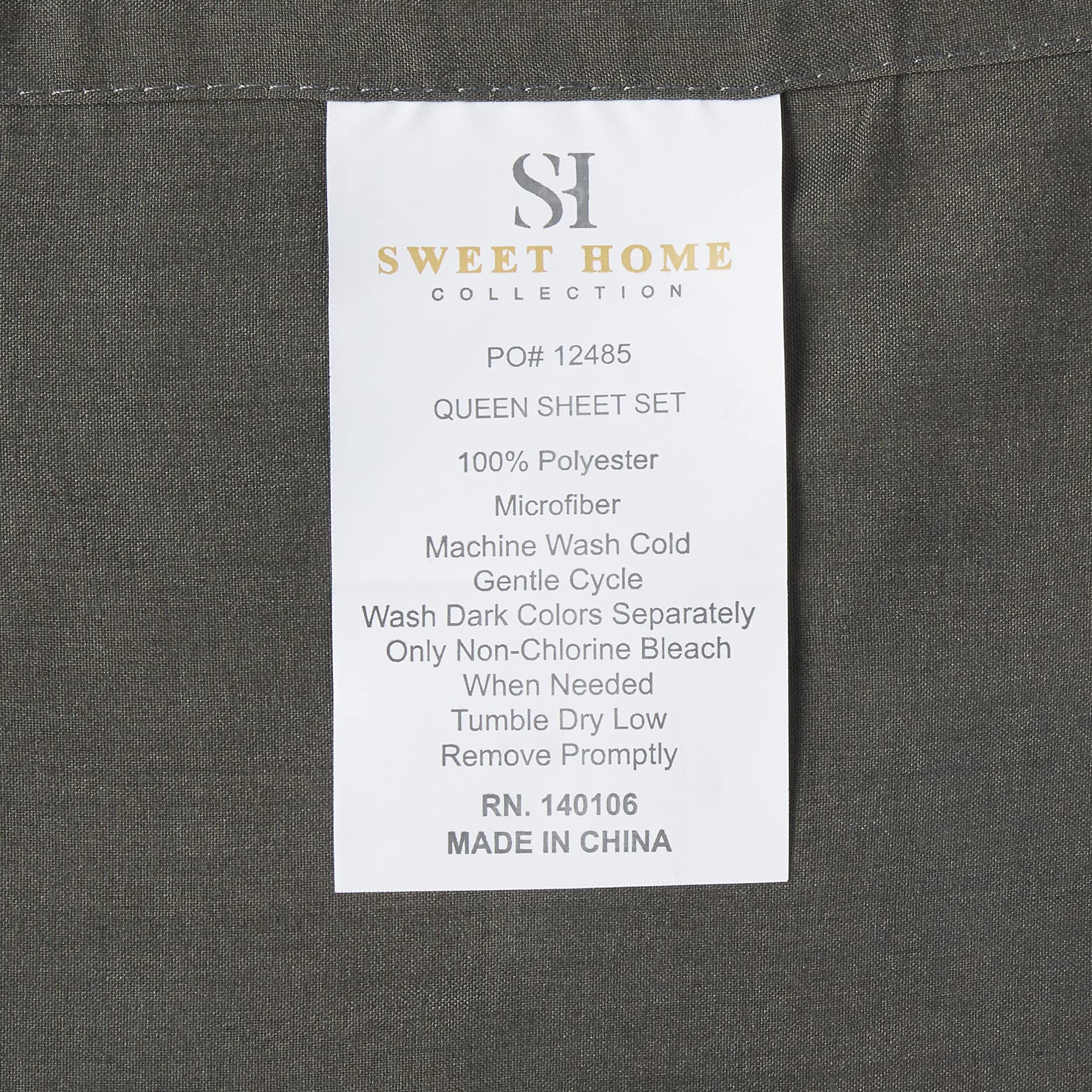 Foto 4 pulgar | Sábanas Sweet Home Collection Supreme Queen Grey - Venta Internacional.