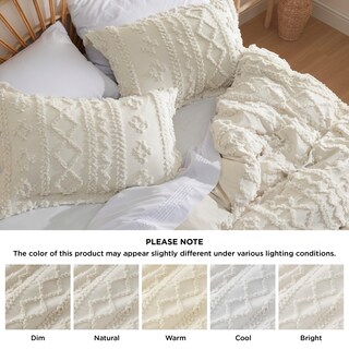 Foto 7 | Juego de Funda de Edredón Bohemio Bedsure King 3 Piezas Beige - Venta Internacional