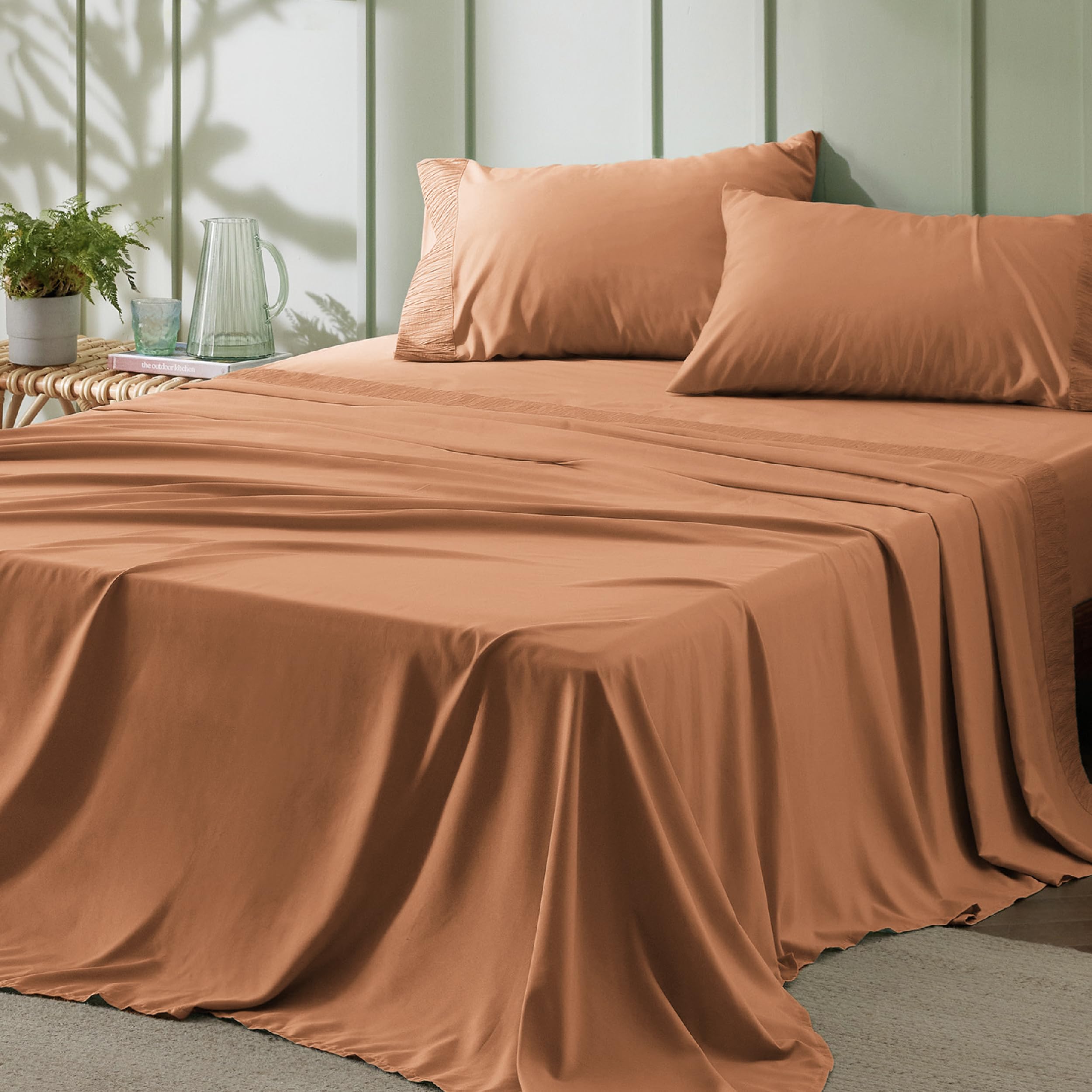 Juego de Sábanas Bedsure Queen Size 4 Piezas Microfibra De Poliéster - Venta Internacional