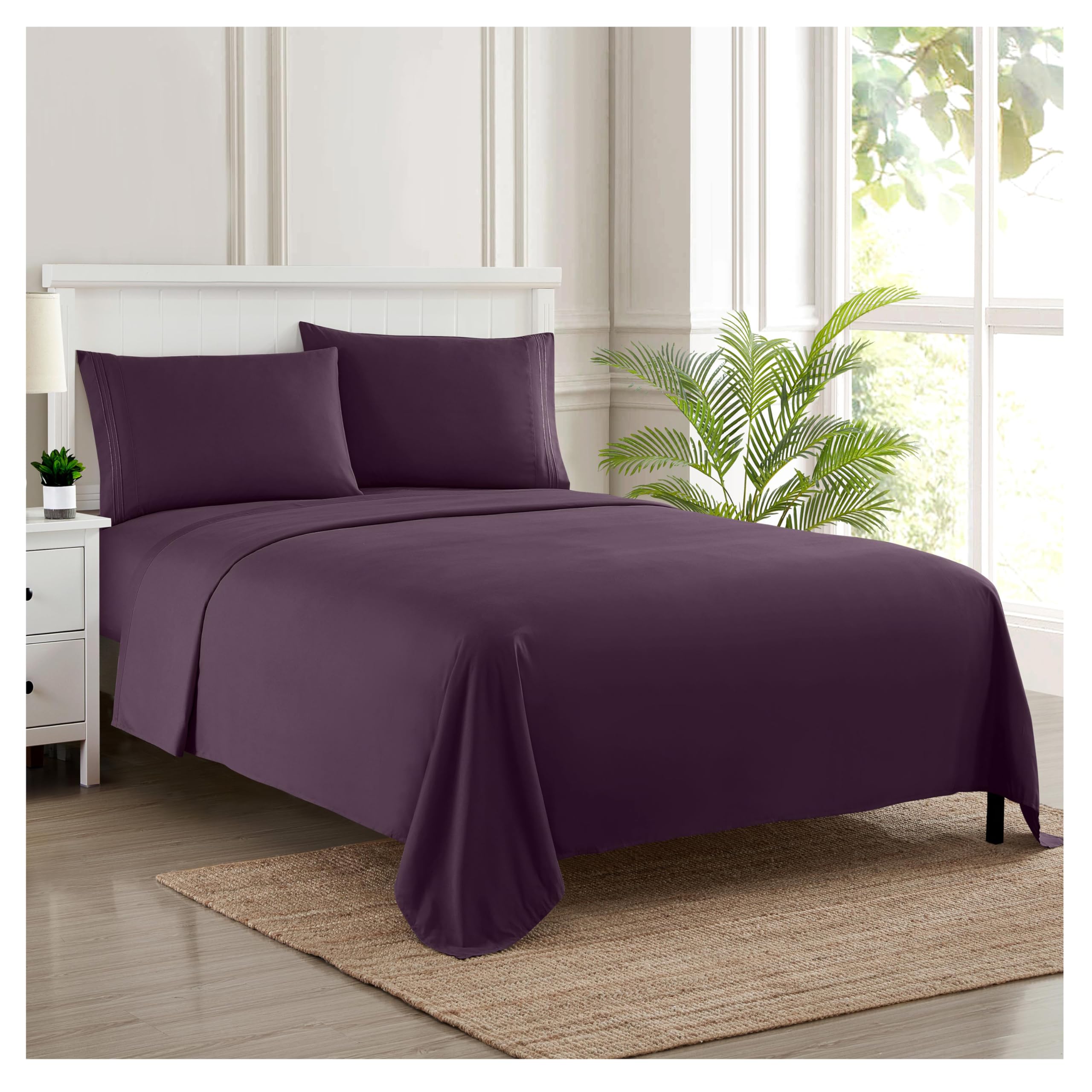 Foto 2 pulgar | Sábanas Sweet Home Collection 1800 Supreme King Purple - Venta Internacional.