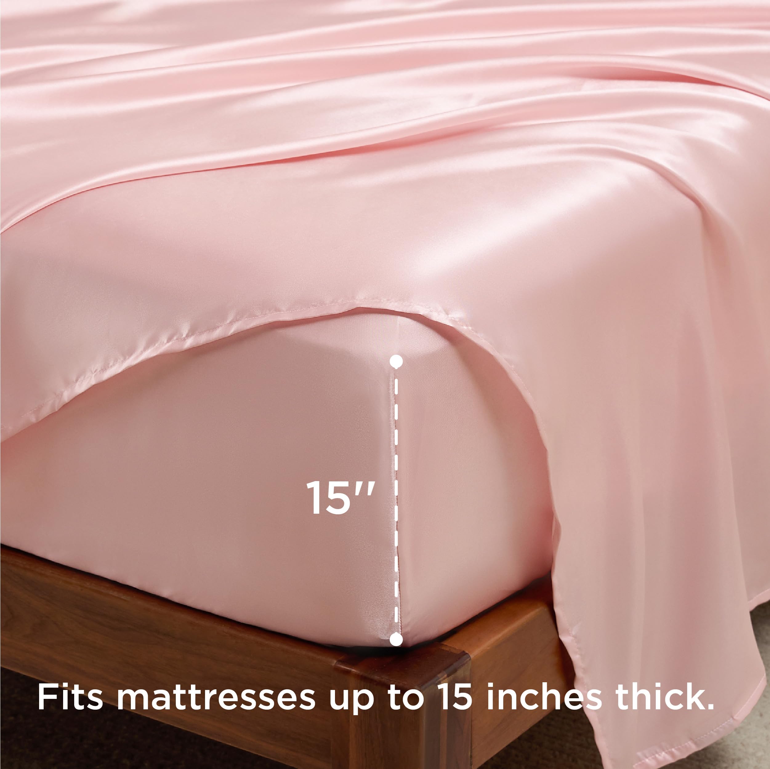 Foto 5 pulgar | Juego De Sábanas Bedsure Satin California King De 4 Piezas, Color Rosa - Venta Internacional.