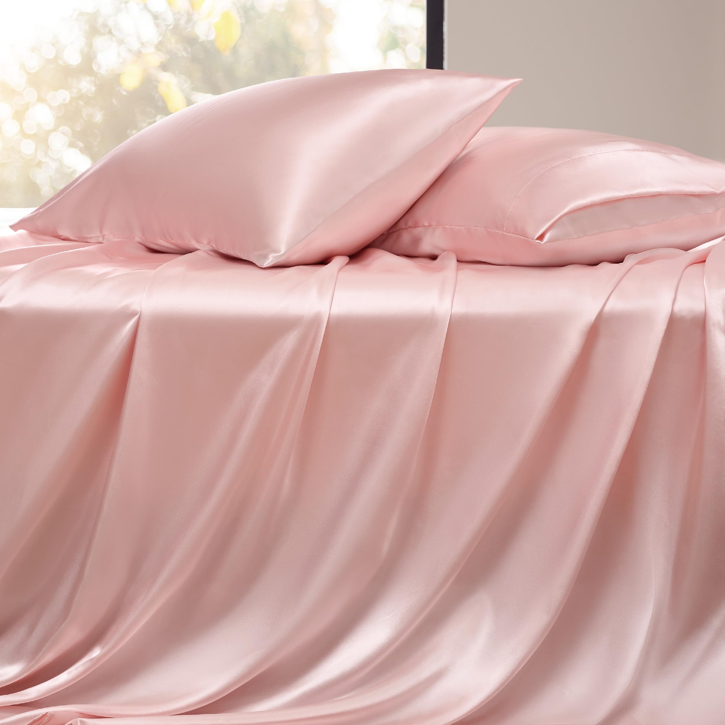 Foto 6 pulgar | Juego De Sábanas Bedsure Satin California King De 4 Piezas, Color Rosa - Venta Internacional.