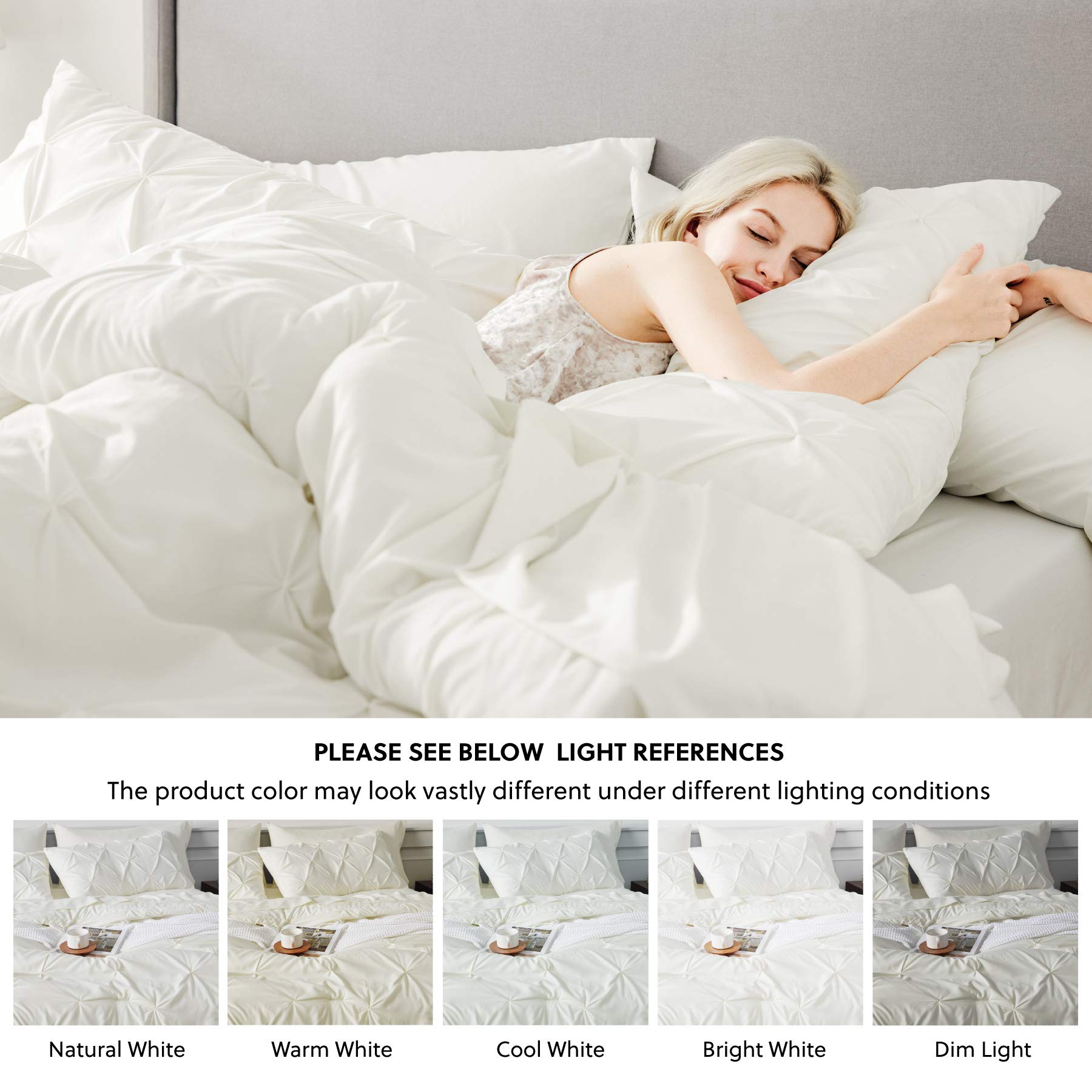 Foto 6 pulgar | Juego De Edredón Bedsure Twin Ivory Con Sábanas, 5 Piezas - Venta Internacional.