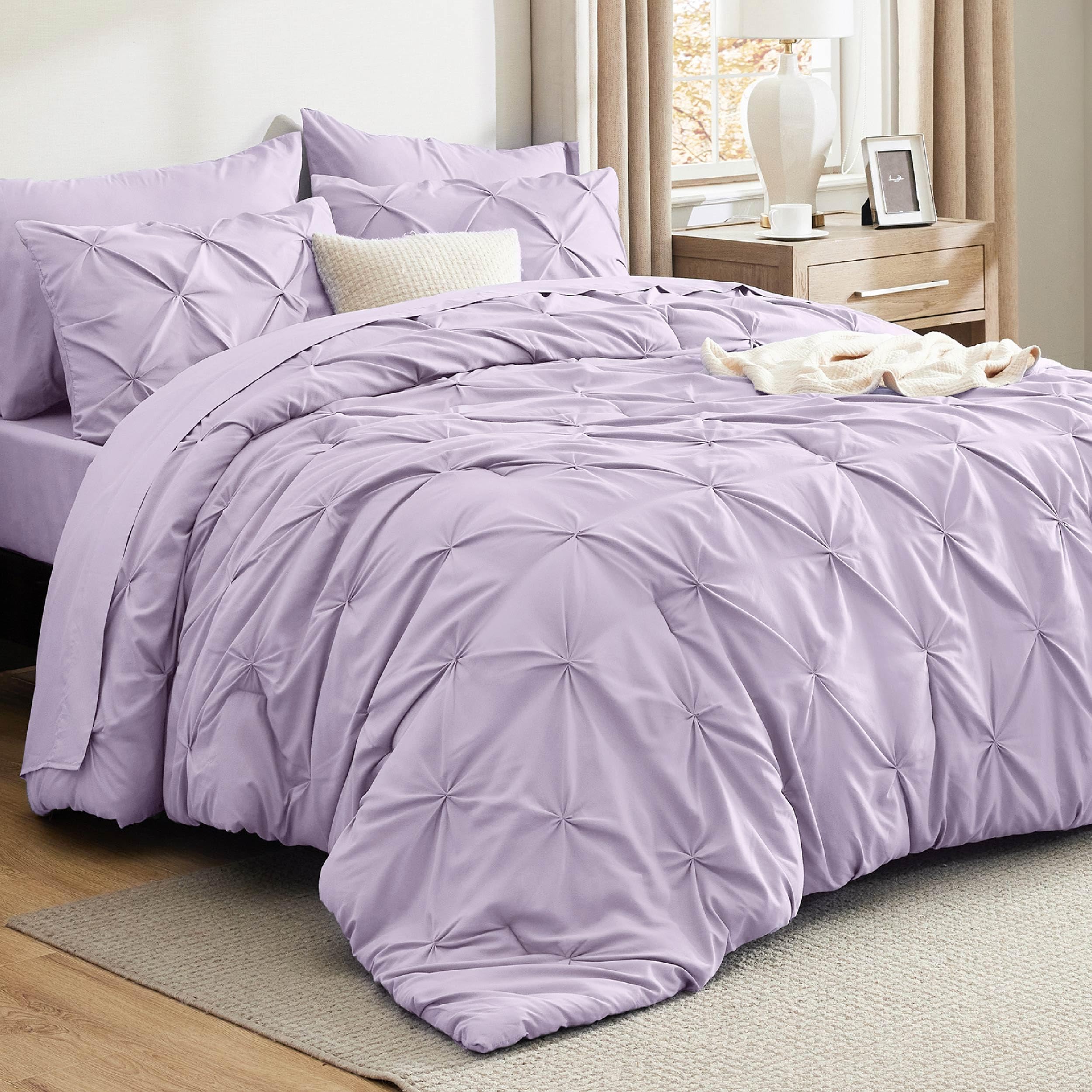 Foto 2 pulgar | Juego De Edredón Bedsure Twin, Color Morado Claro, Con Sábanas, 5 Piezas - Venta Internacional.