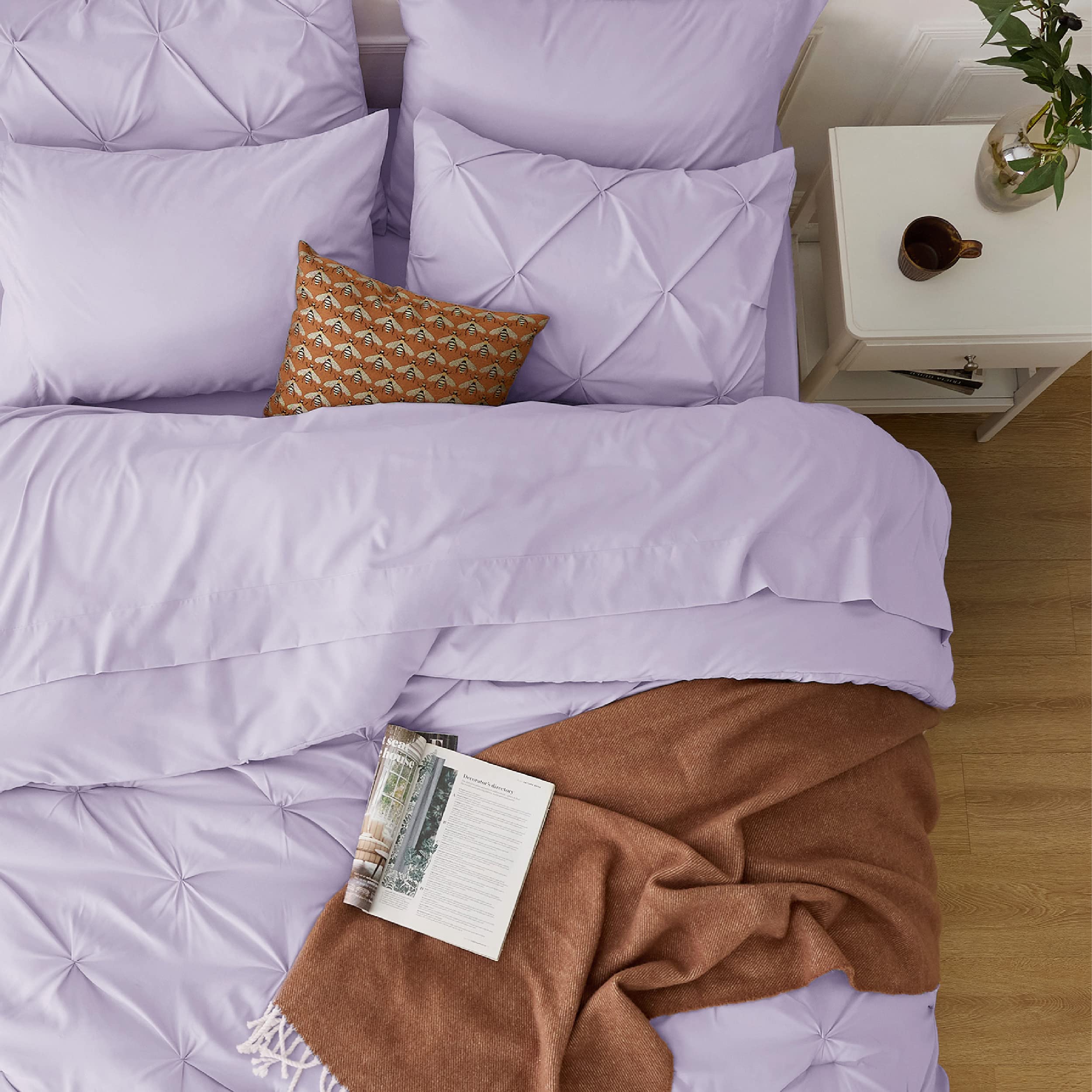 Foto 4 pulgar | Juego De Edredón Bedsure Twin, Color Morado Claro, Con Sábanas, 5 Piezas - Venta Internacional.
