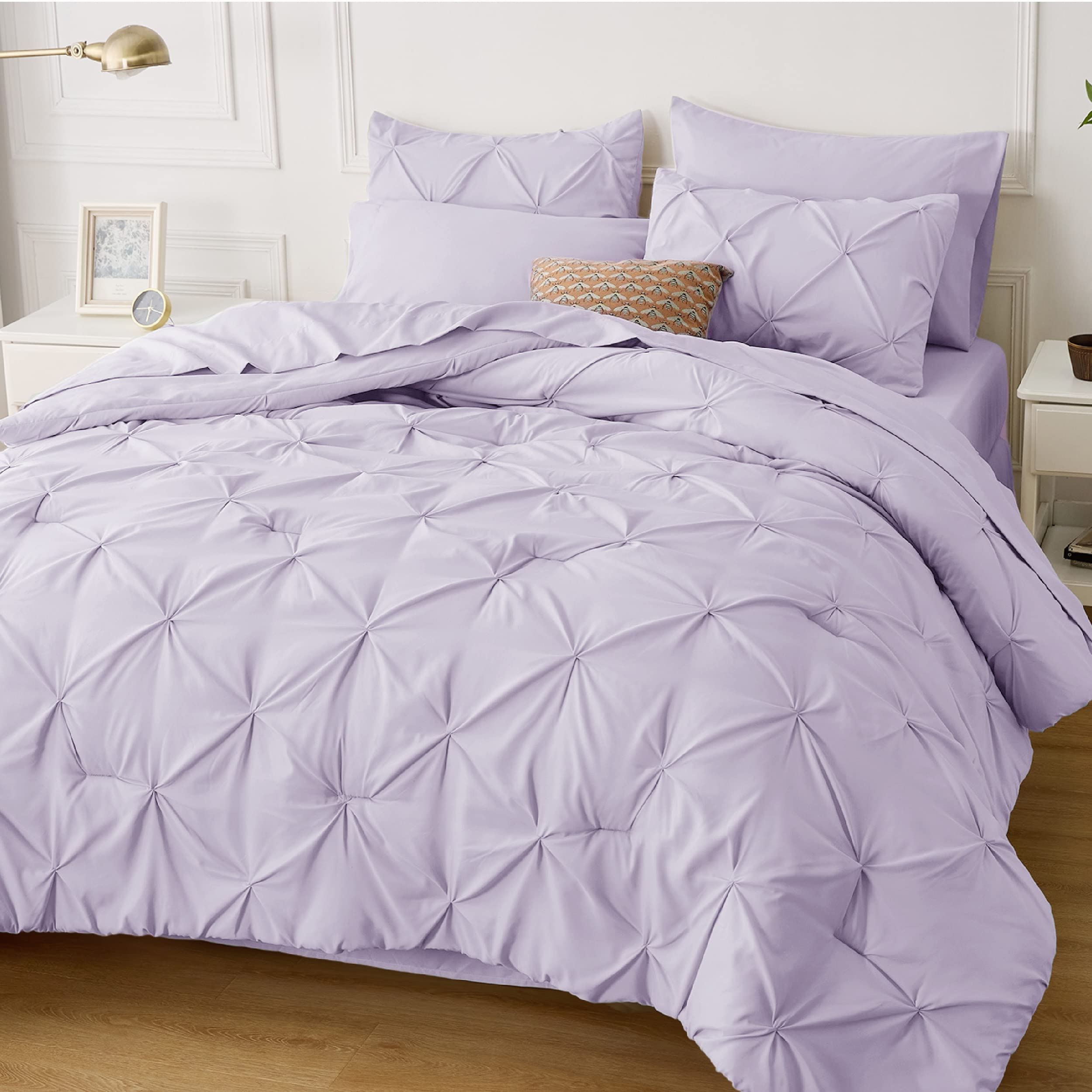 Foto 6 pulgar | Juego De Edredón Bedsure Twin, Color Morado Claro, Con Sábanas, 5 Piezas - Venta Internacional.