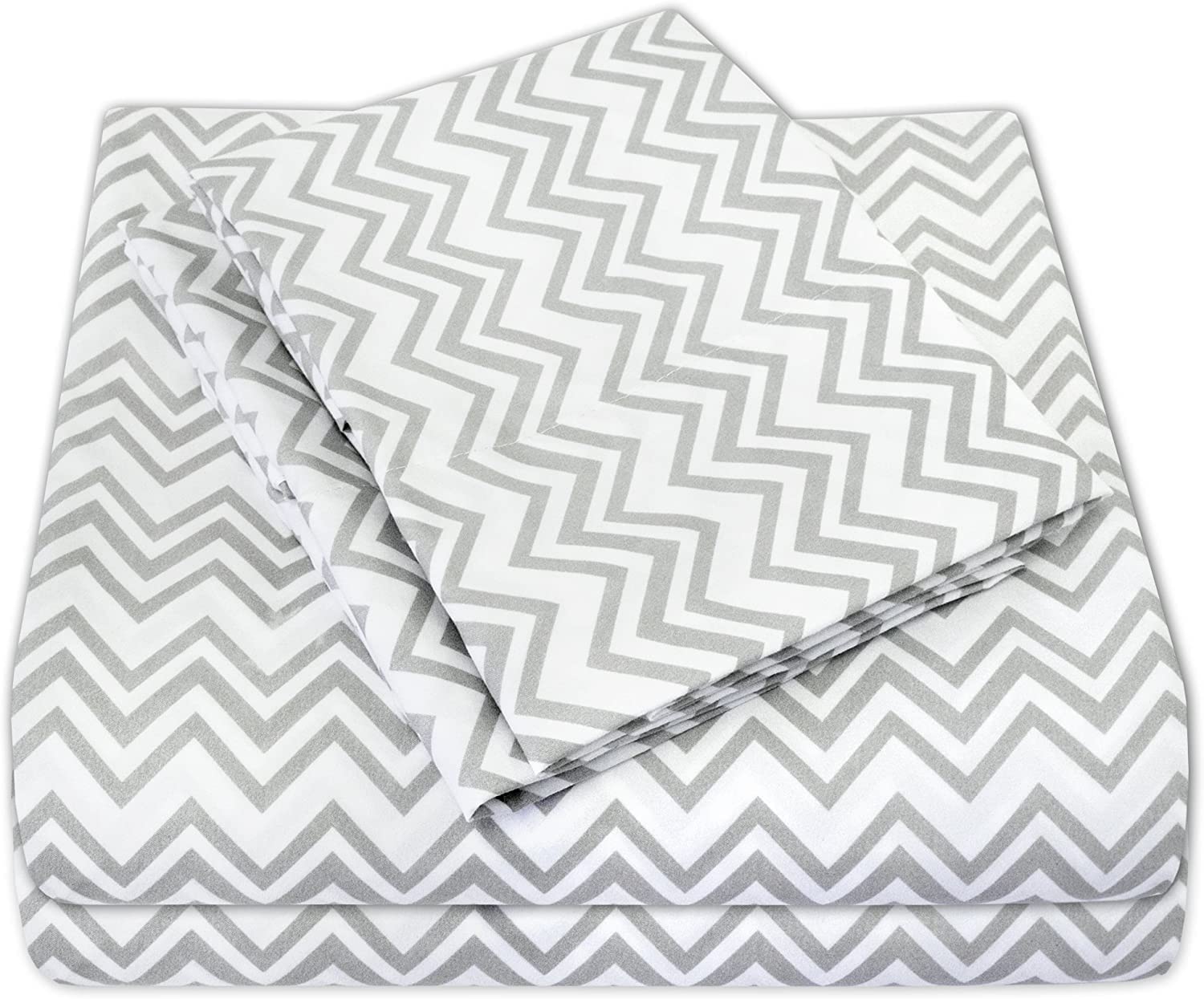 Juego De Sábanas Sweet Home Collection Twin Chevron Gris - Venta Internacional.