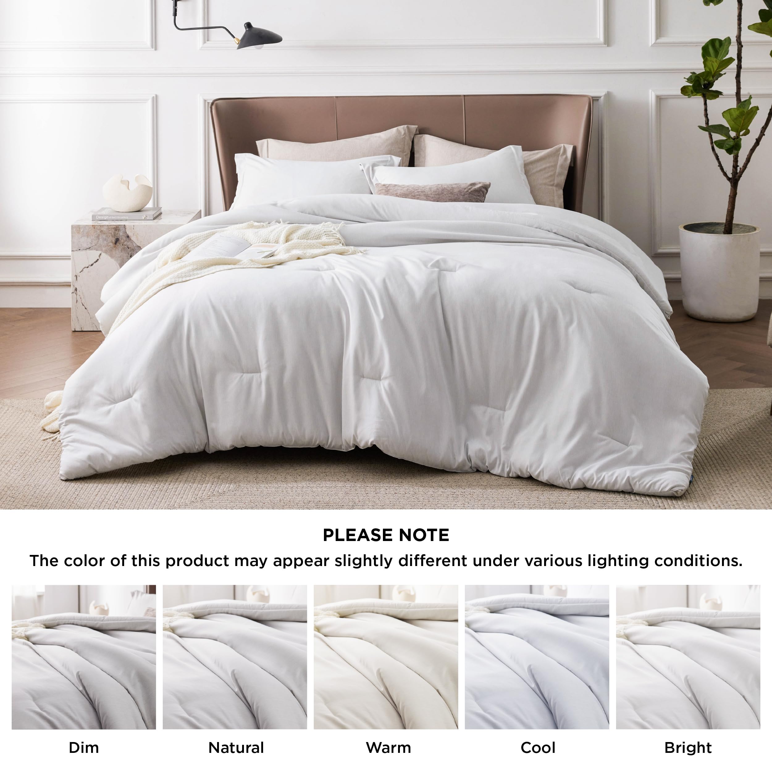 Foto 4 | Juego de Edredón Bedsure Queen Blanco Grisáceo Para Todas Las Estaciones - Venta Internacional