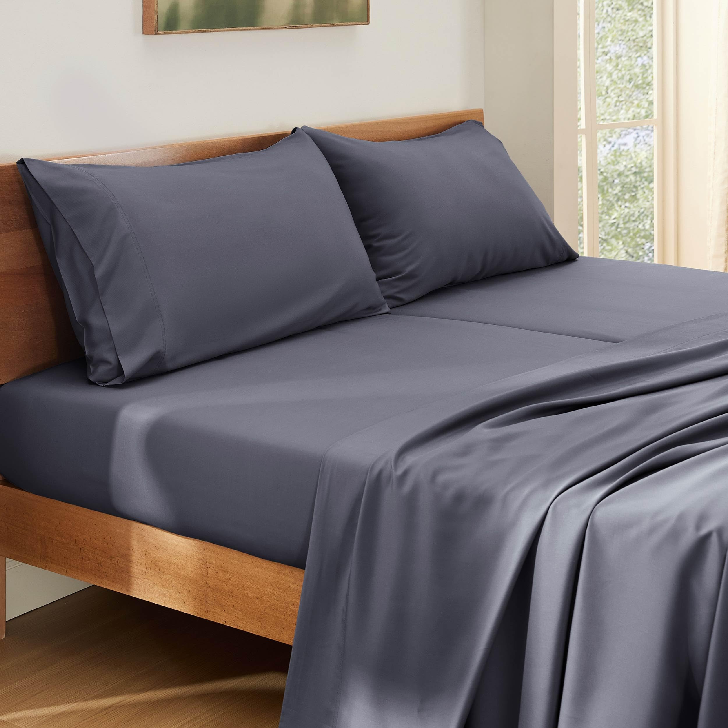 Foto 1 | Juego De Sábanas Bedsure Split King Derivado Del Rayón, Bambú, Gris Oscuro - Venta Internacional.