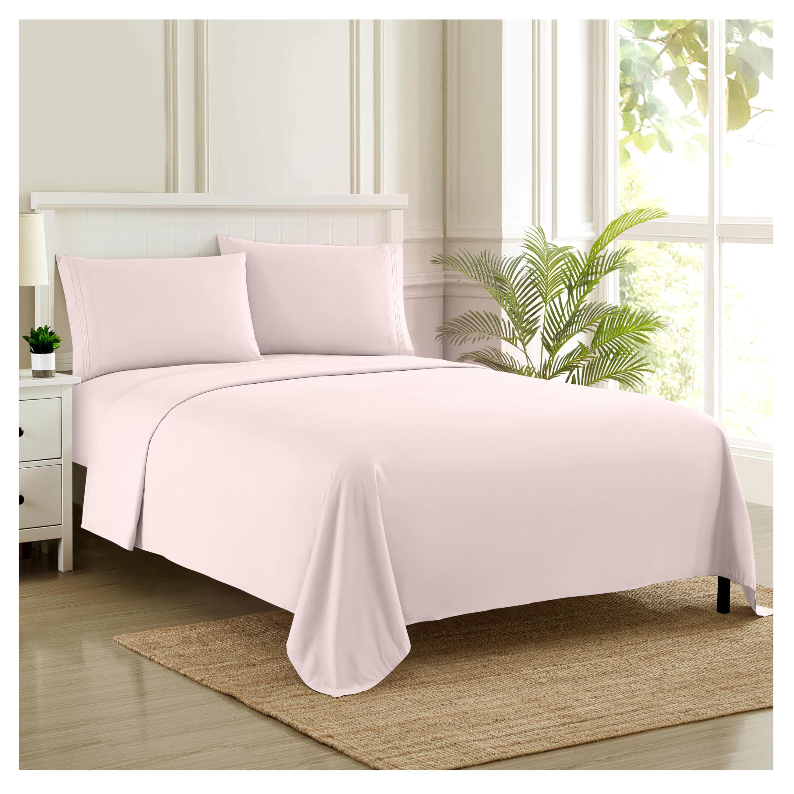 Foto 1 | Juego De Sábanas Sweet Home Collection 1800 Supreme Twin, Color Rosa Pálido - Venta Internacional.