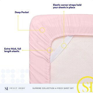 Foto 5 | Juego De Sábanas Sweet Home Collection 1800 Supreme Twin, Color Rosa Pálido - Venta Internacional.