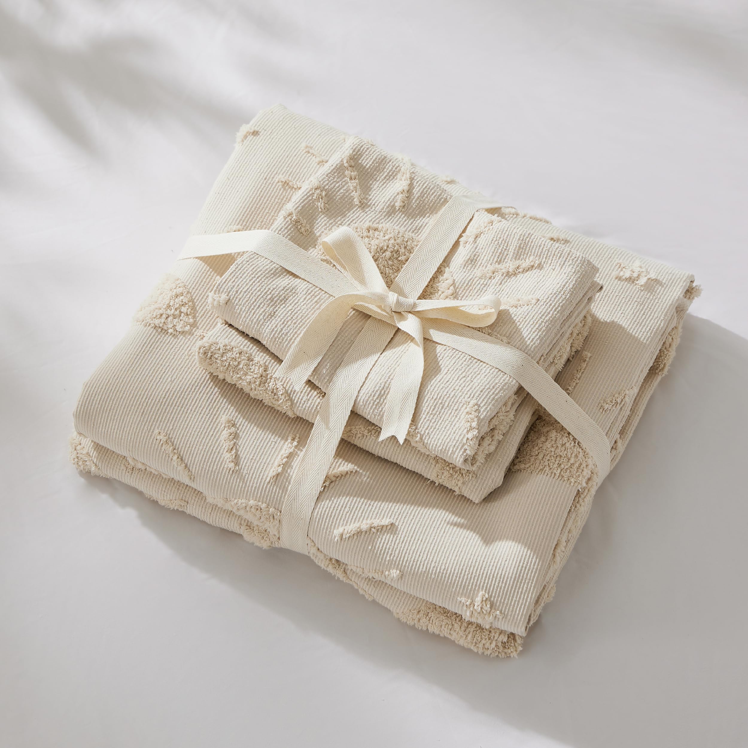 Foto 6 | Funda De Edredón Tamaño Queen Jacquard Bohemio Beige - Venta Internacional