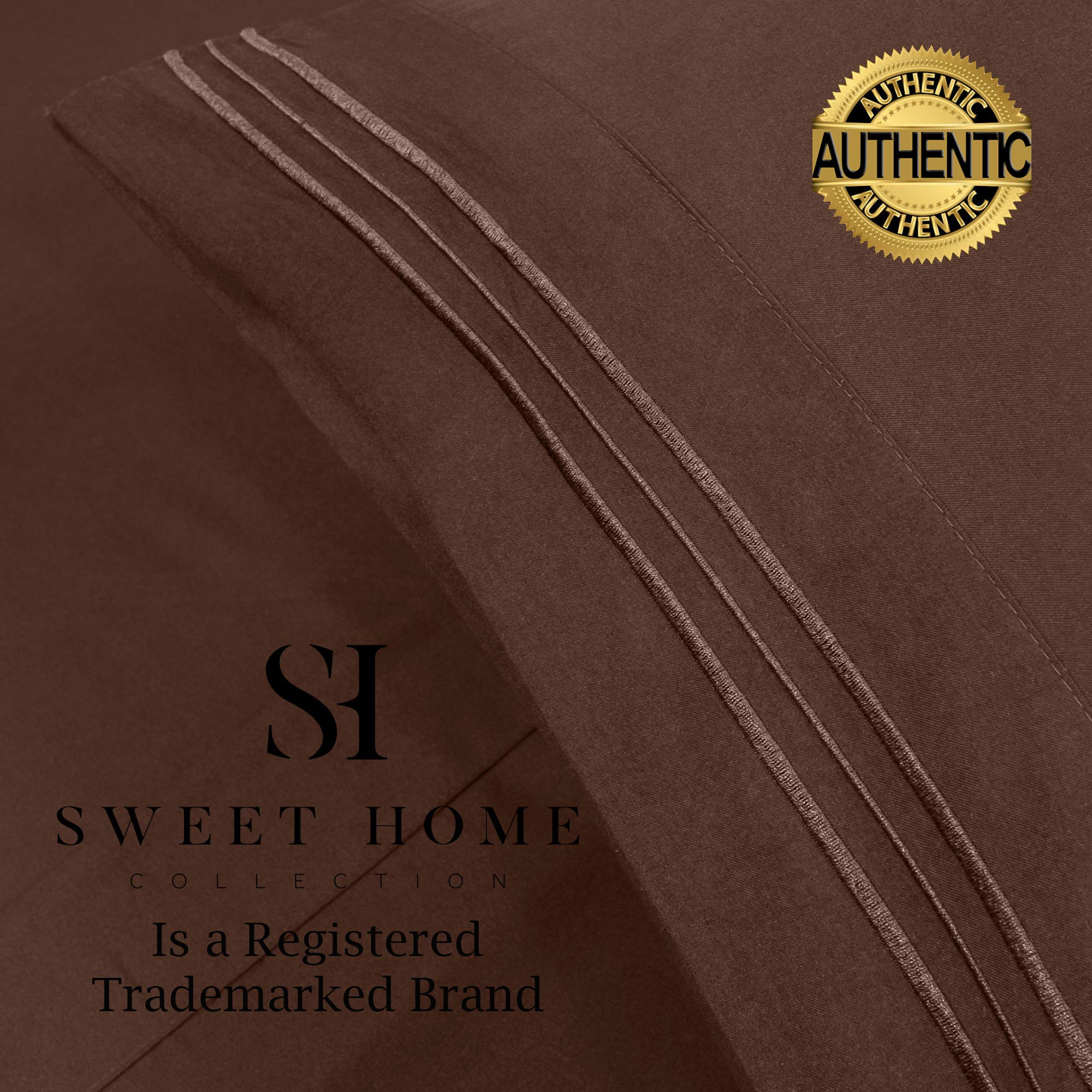 Foto 5 pulgar | Juego De Sábanas Sweet Home Collection 1500 Supreme Queen Brown - Venta Internacional.