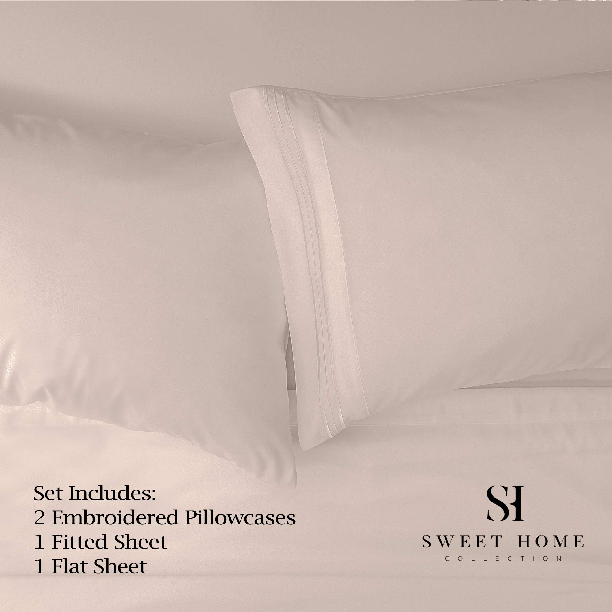 Foto 2 | Juego De Sábanas Sweet Home Collection 1500 Supreme Queen Beige - Venta Internacional.
