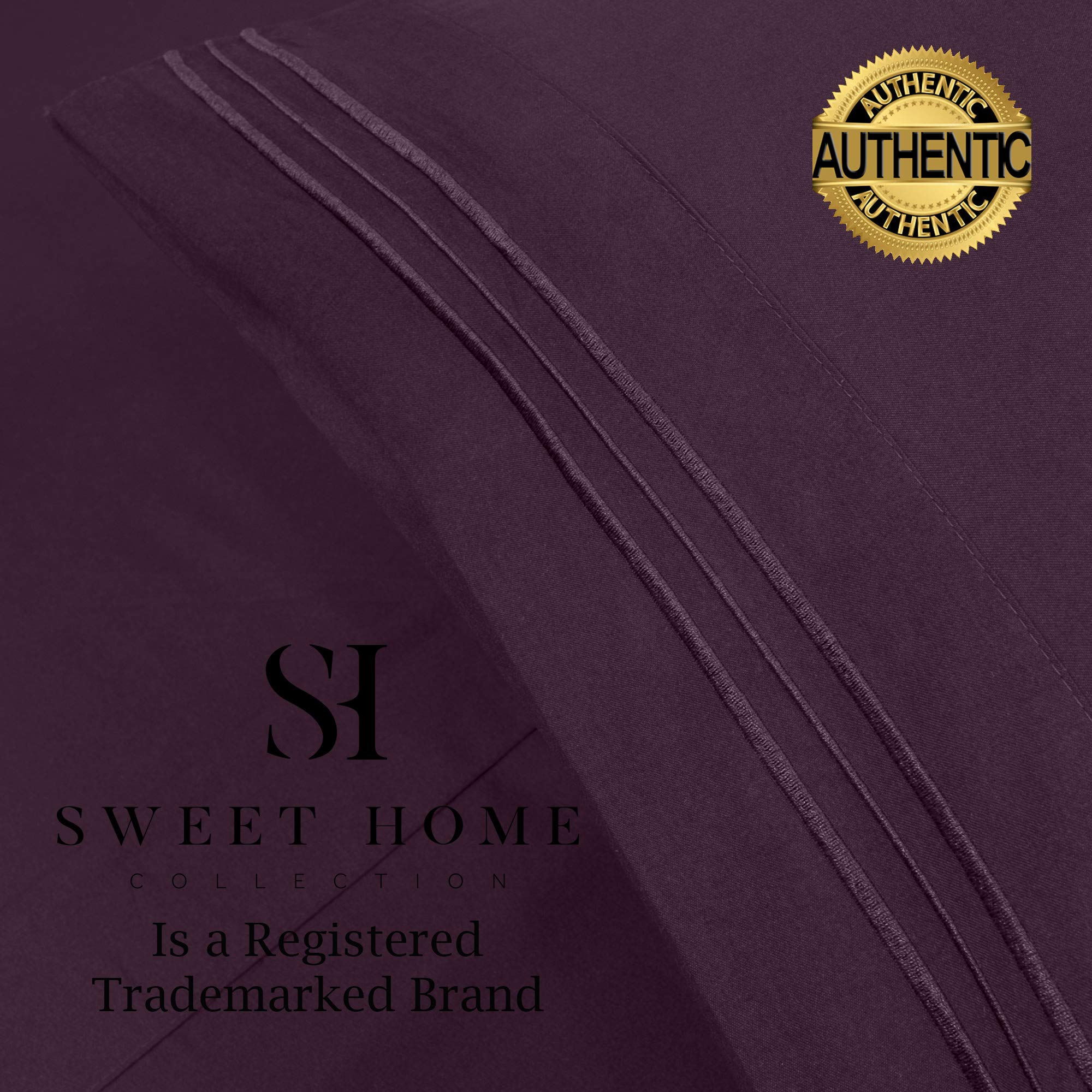 Foto 5 pulgar | Juego De Sábanas Sweet Home Collection 1500 Supreme Twin Purple - Venta Internacional.