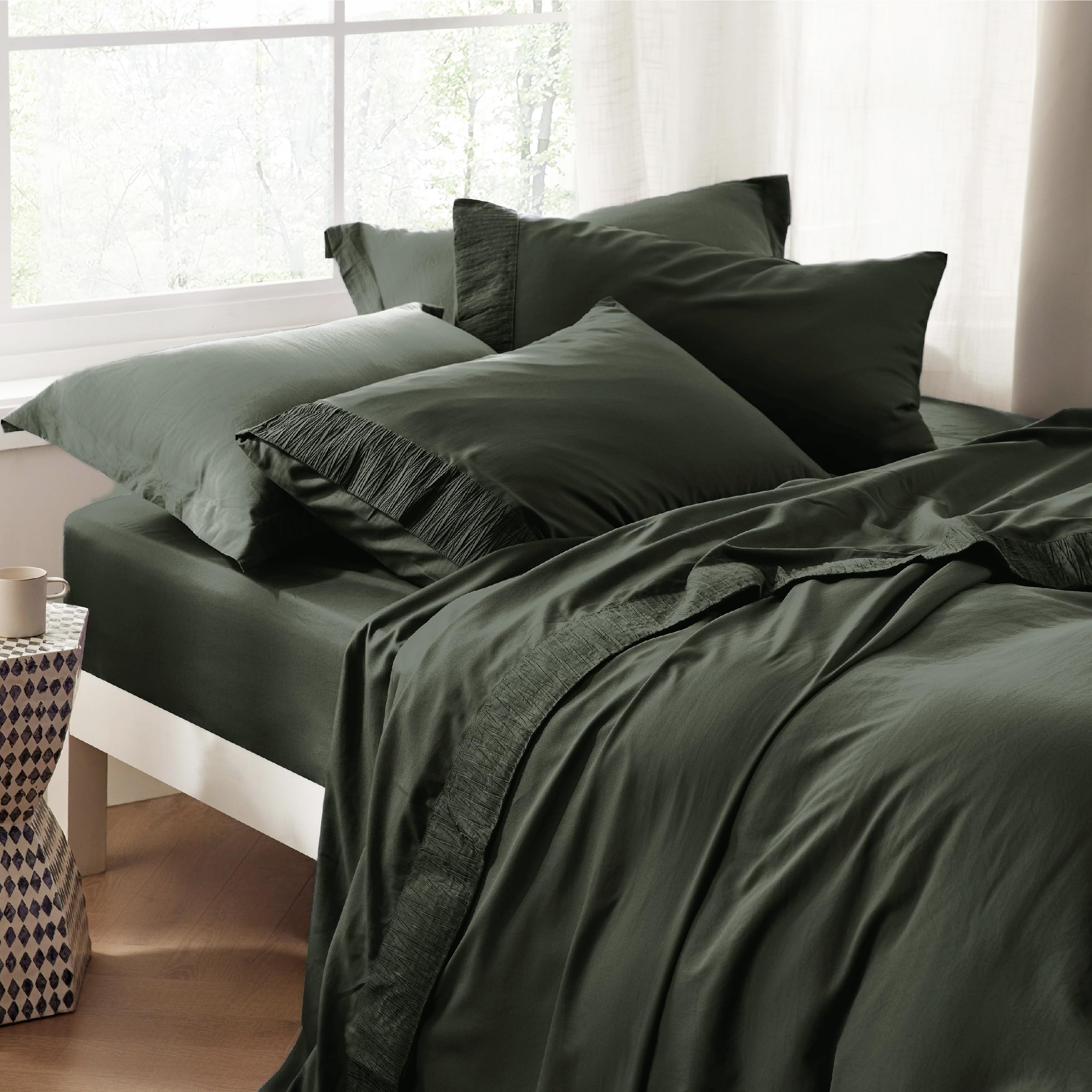 Foto 5 | Juego de Sábanas Bedsure Queen Size 4 Piezas Verde Oliva - Venta Internacional