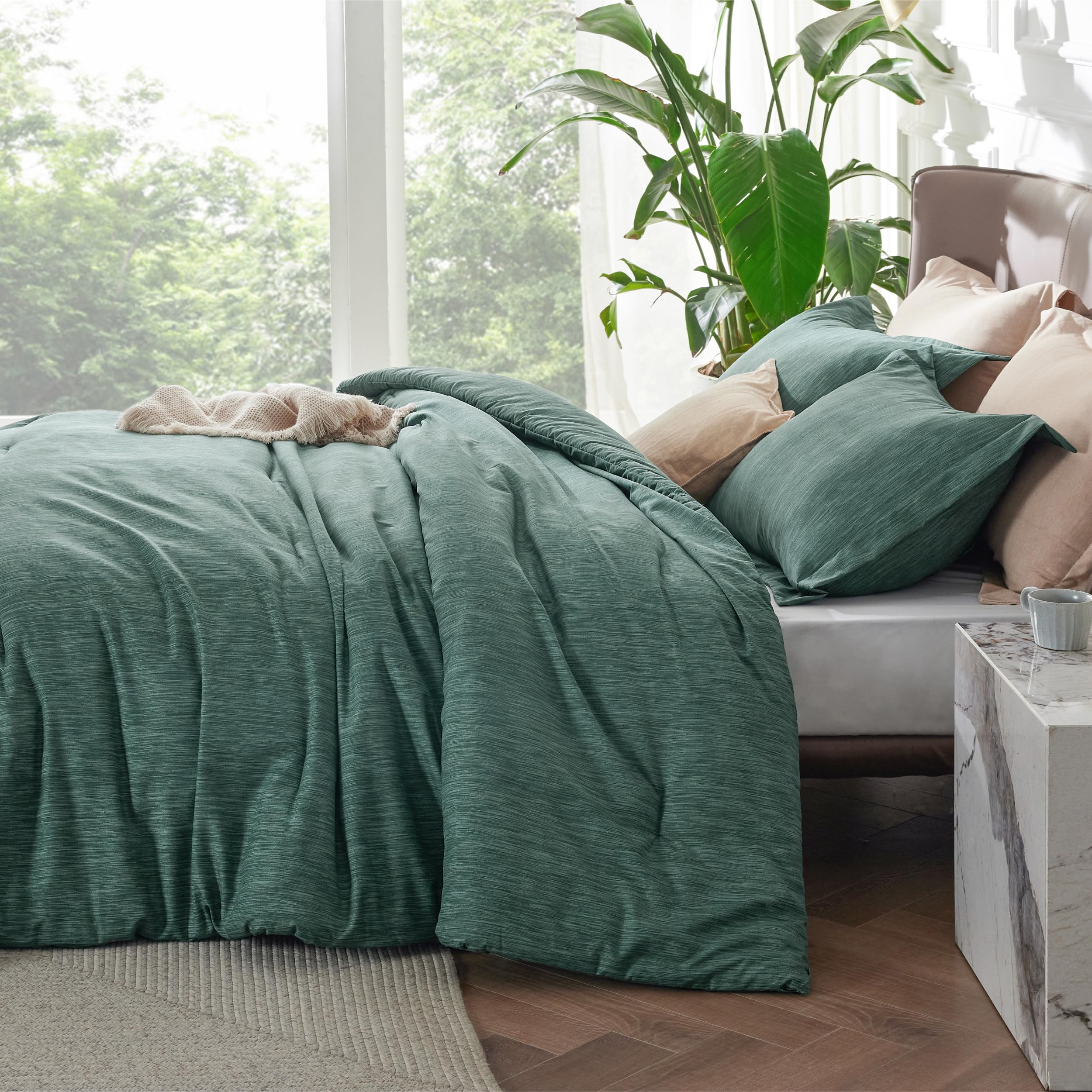 Foto 2 | Juego de Edredón Bedsure Full Verde Esmeralda Para Todas Las Estaciones 3 Piezas - Venta Internacional